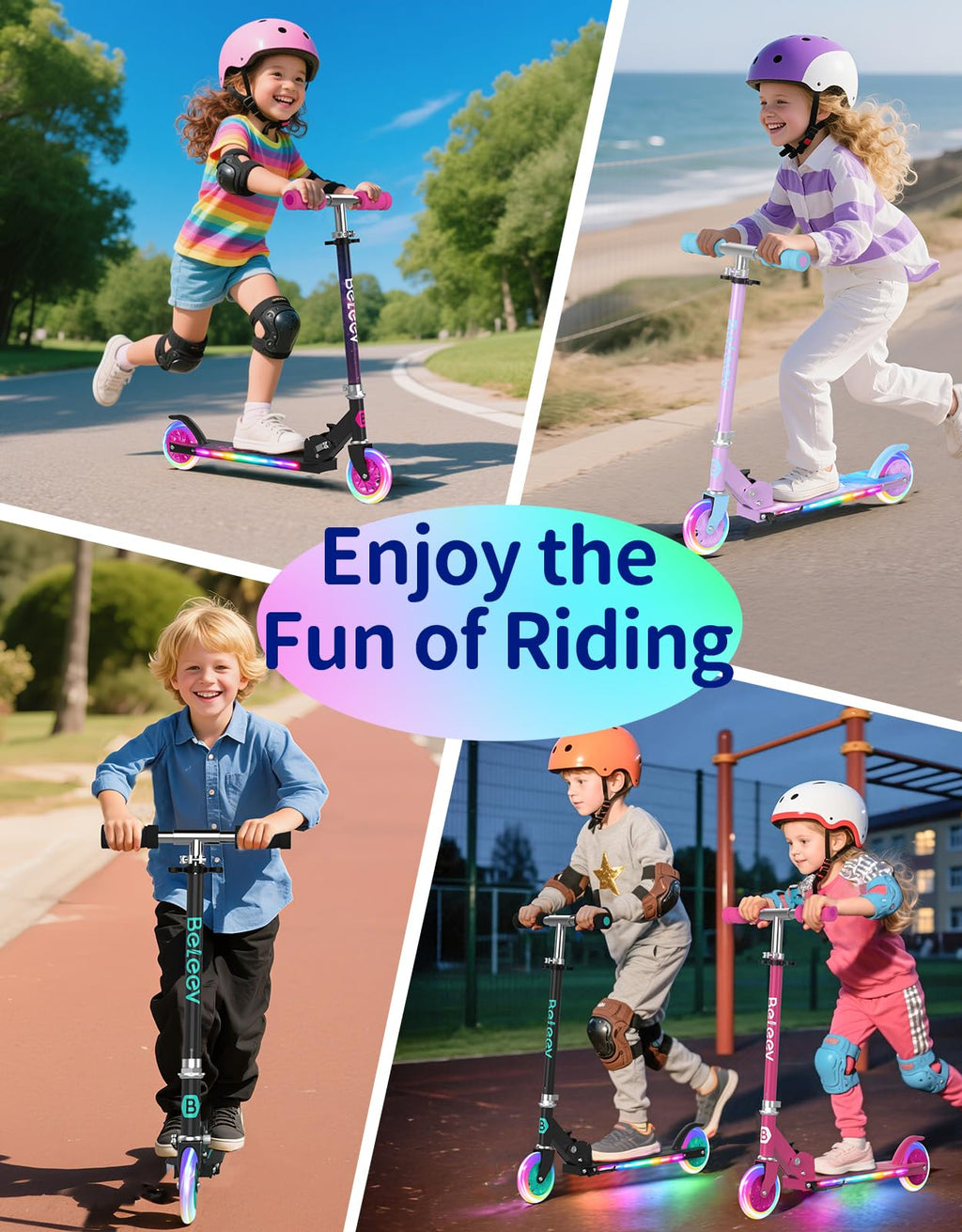 2 Wheel Folding Kick Scooter with Light Up Wheels A788