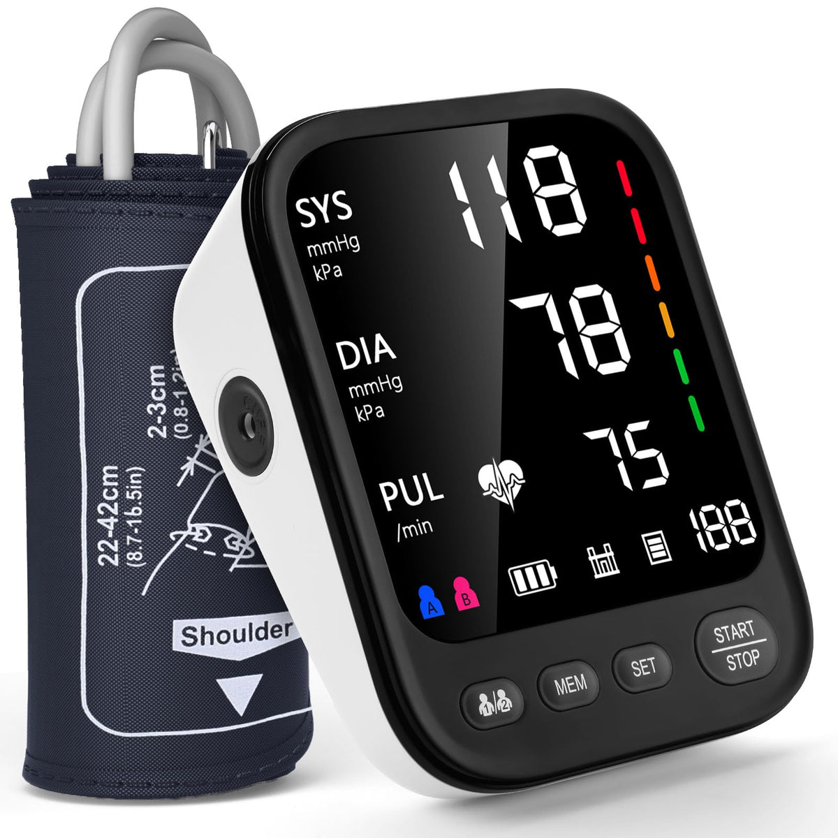 Automatic Upper Arm Blood Pressure Monitor with Adjustable Large Cuff Q753102
