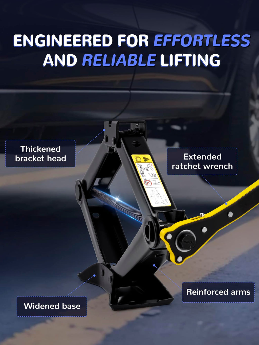 Spare Tire Jack Tool Kit with Ratchet Wrench A6563
