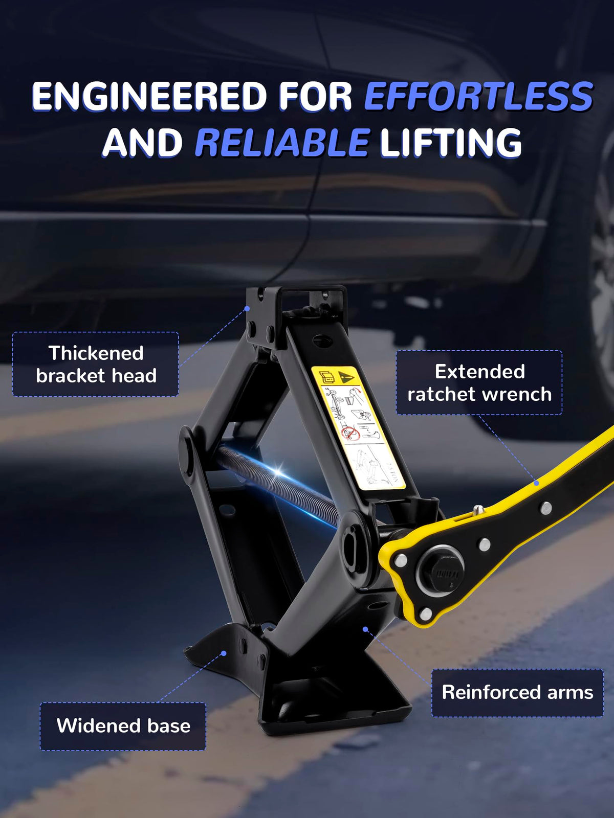 Spare Tire Jack Tool Kit with Ratchet Wrench A6563