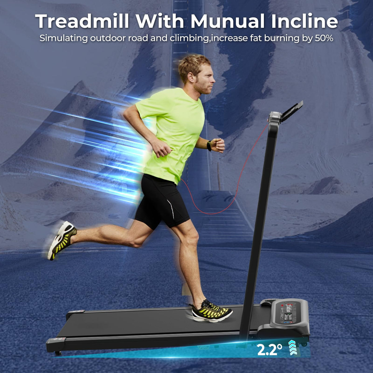 2 in 1 Folding Treadmill with Handle Bar G859277
