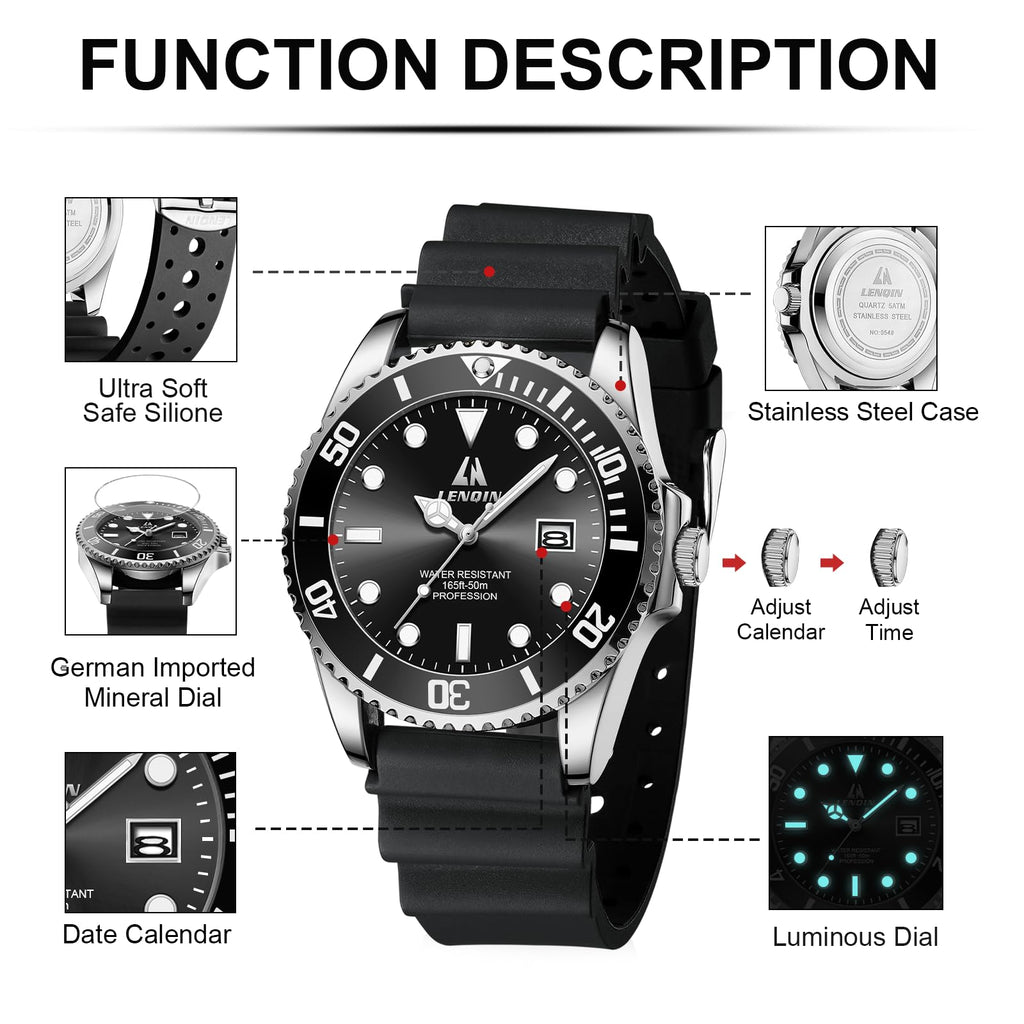 Waterproof Stainless Steel Mens Watch R272