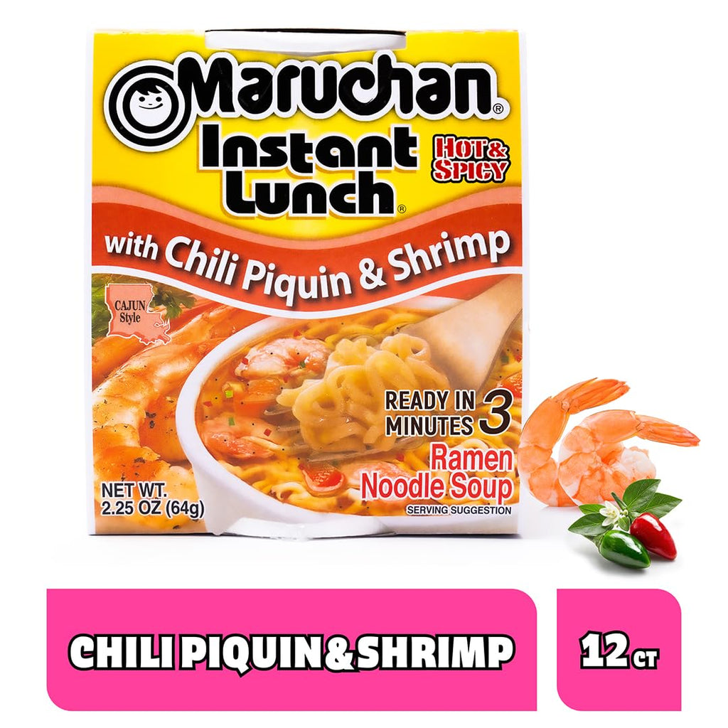 Instant Lunch Ramen Noodles Chili Piquin & Shrimp 2.25 Oz 12 Pack F6553