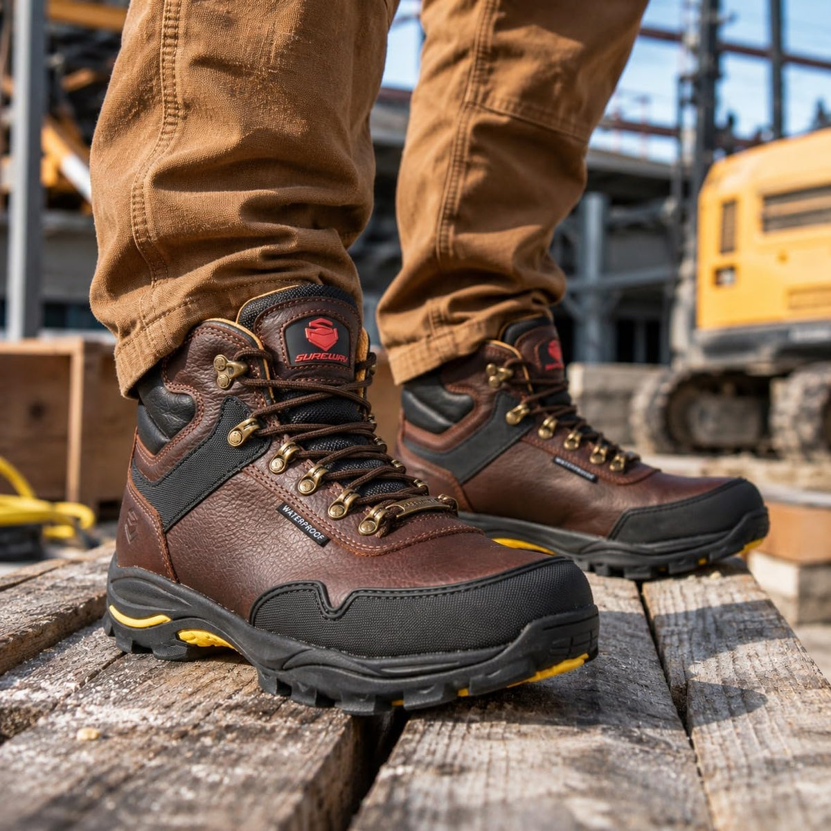 6 Inch Waterproof Leather Work Boots J91598