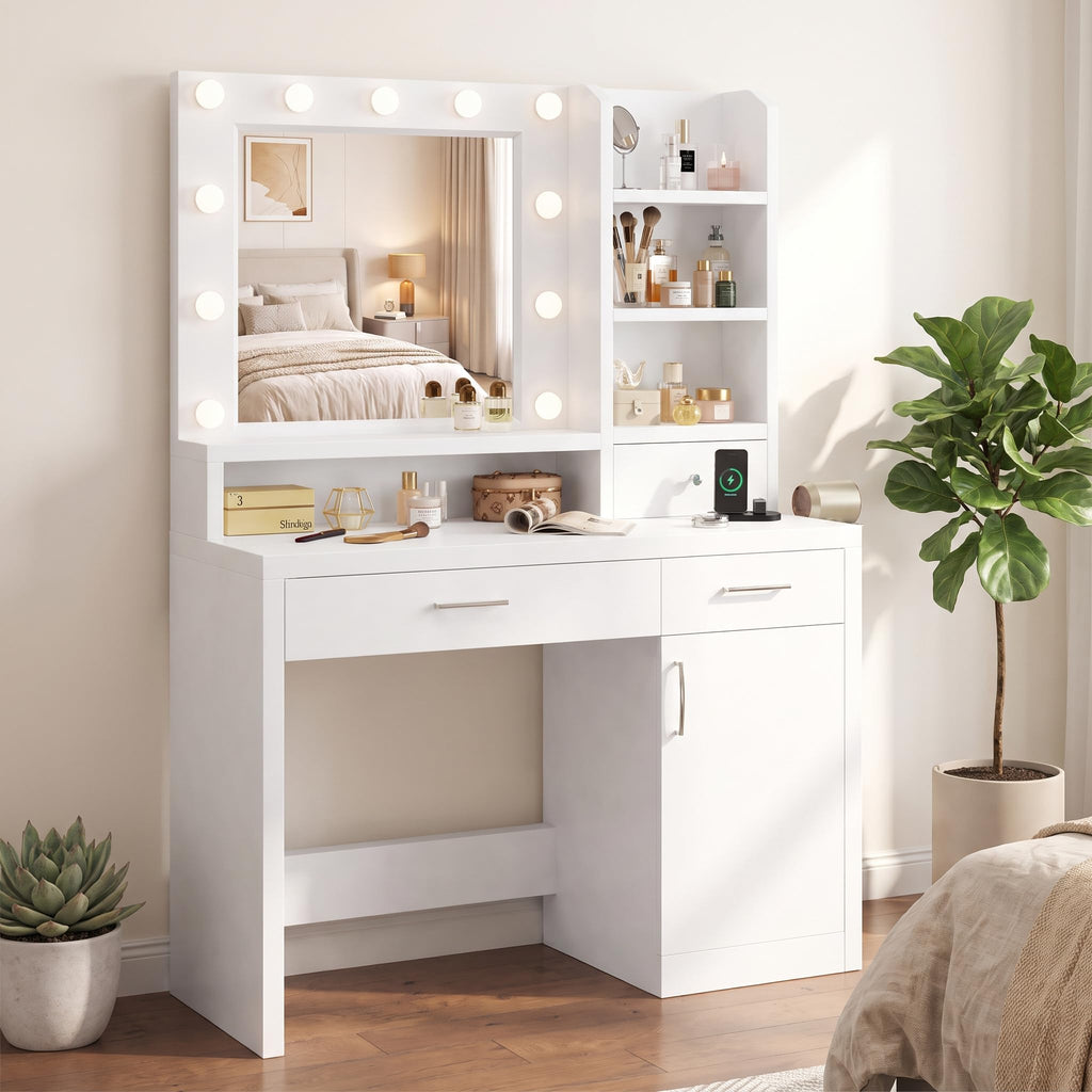 Makeup Vanity Desk with Mirror and Lights M7565
