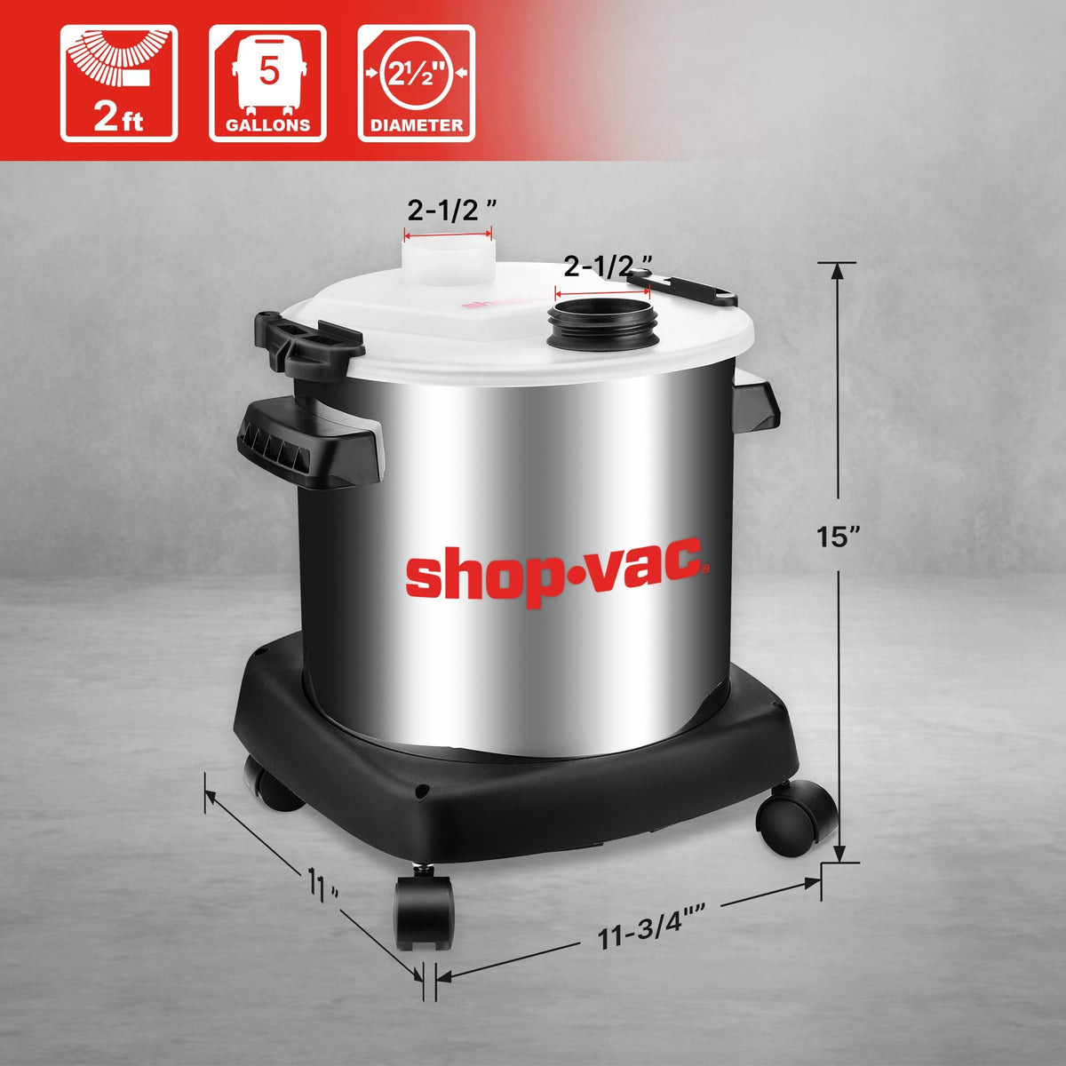 5 Gallon Stainless Steel Dust Collector J7199
