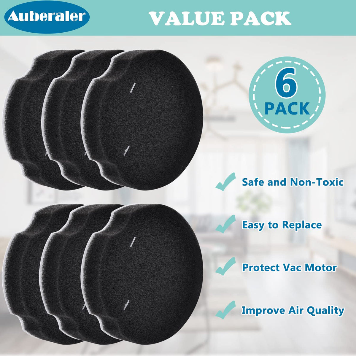 6 Pack Filter Replacement for Upright Vacuum Cleaner G39482