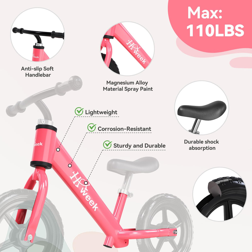 12” No Pedal Adjustable Toddler Balance Bike B7744
