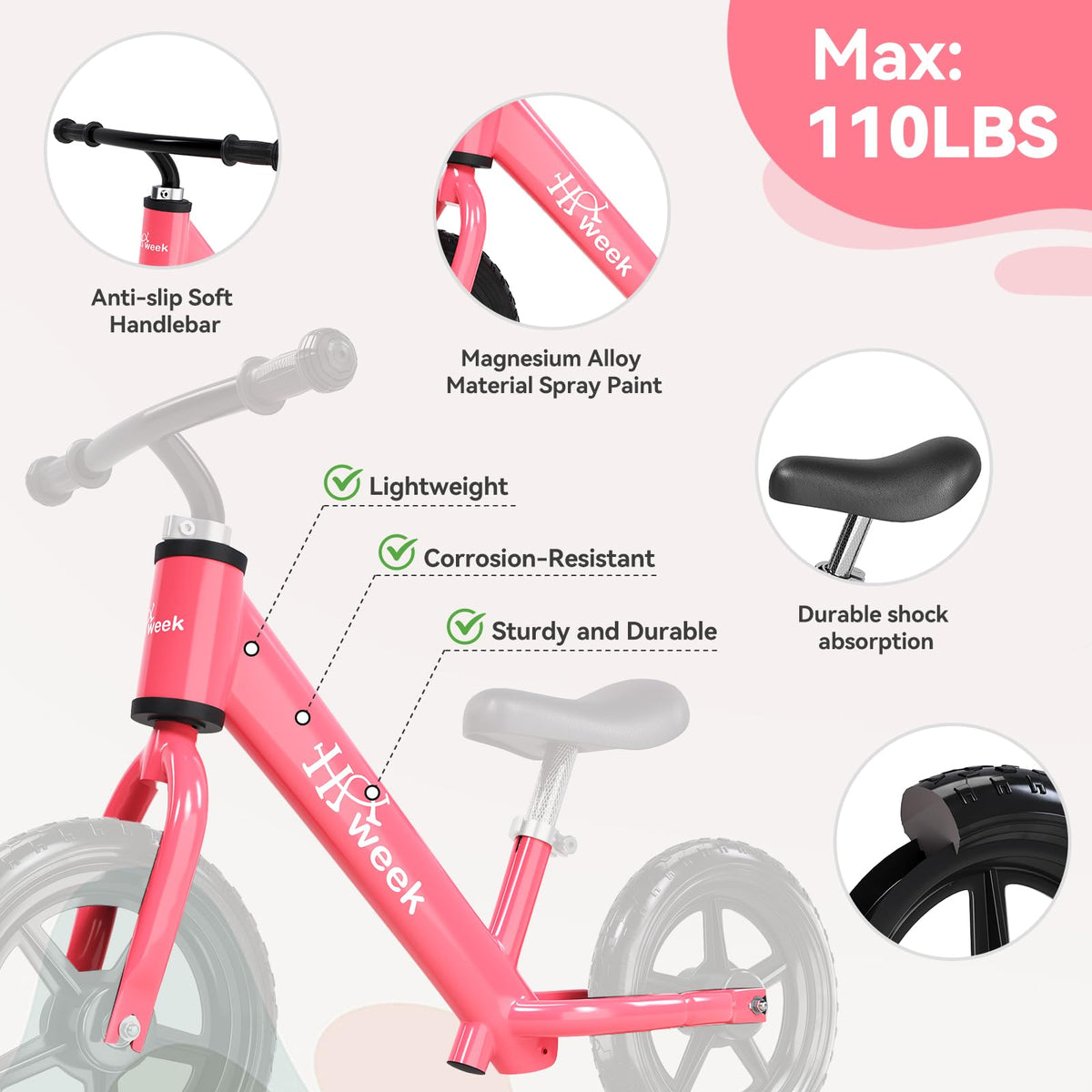 12” No Pedal Adjustable Toddler Balance Bike B7744