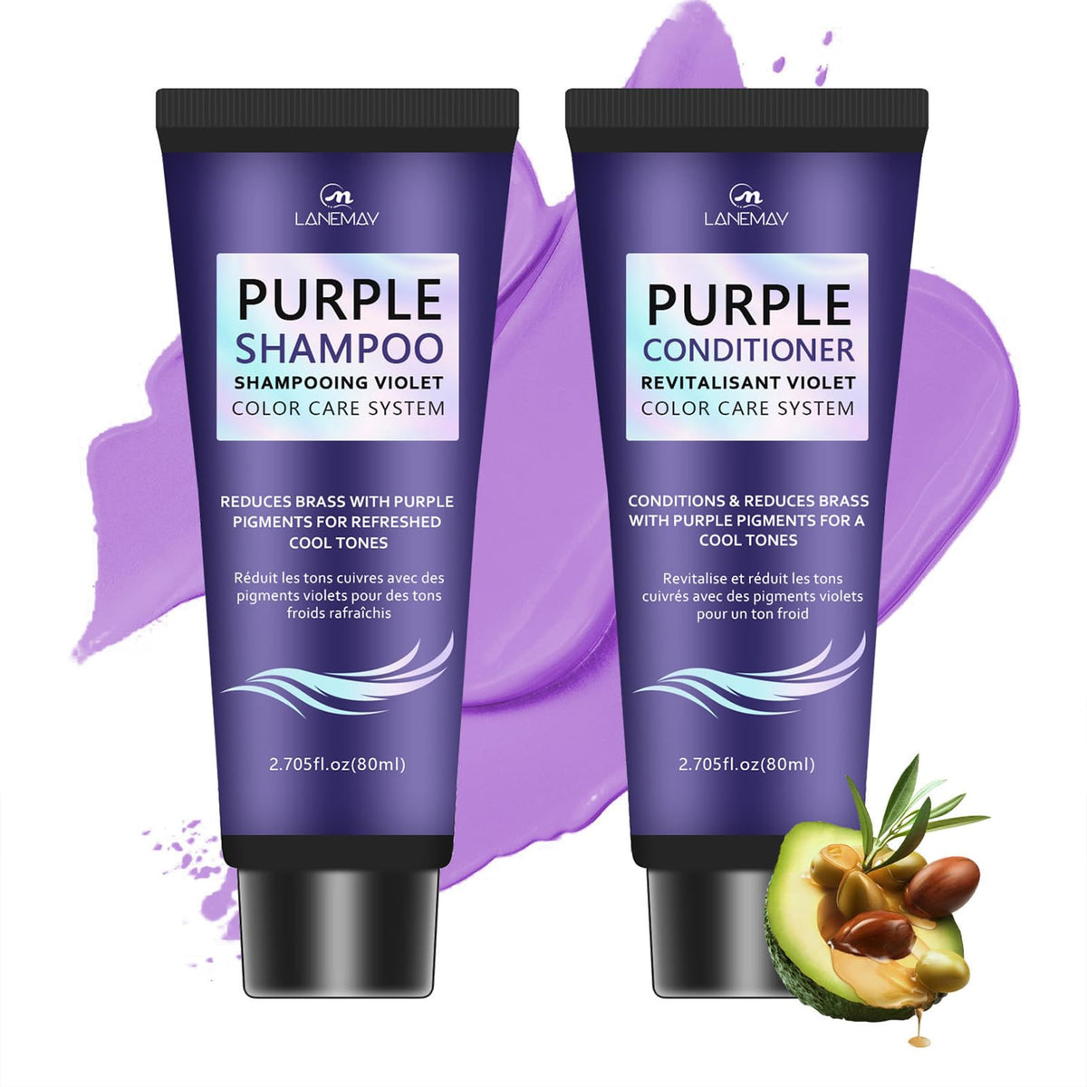 SLS Free Unscented Brass Reducing Shampoo and Conditioner Set 5.29 oz 2 Piece V2353