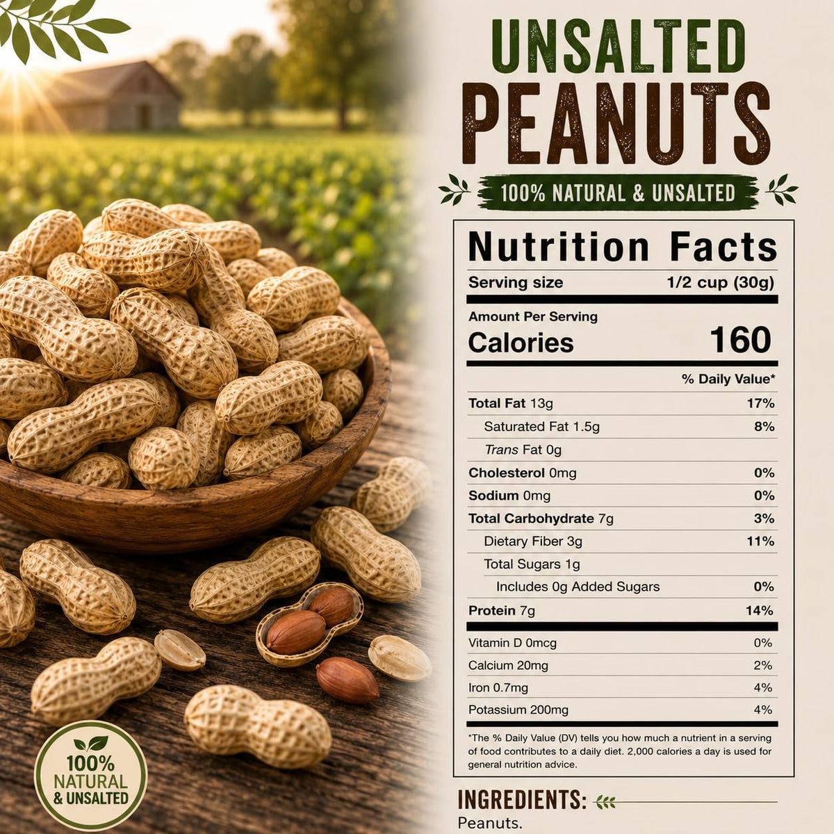 4 LB Unsalted Roasted Peanuts In Shell E8450