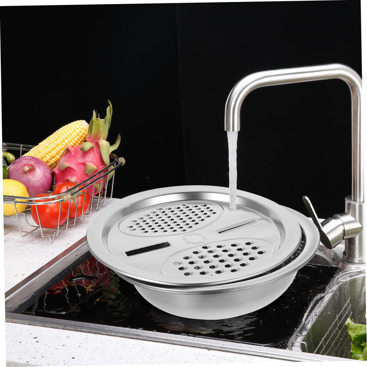 Metal Vegetable Washing Basket Strainer Bowl I269099