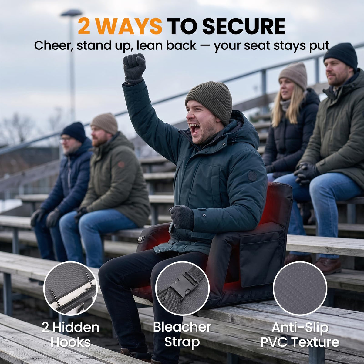 2 Pack Extra Thick Heated Stadium Seats O555