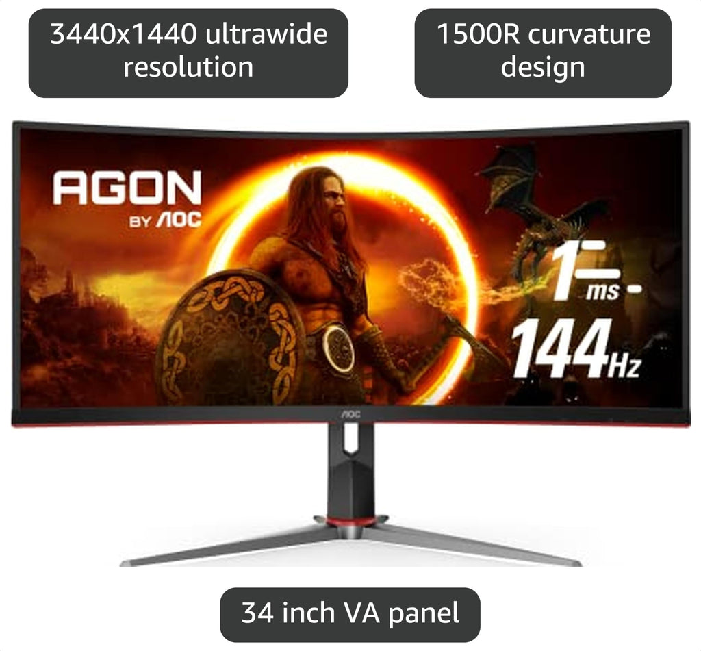 34" Curved UltraWide QHD VA Gaming Monitor X828