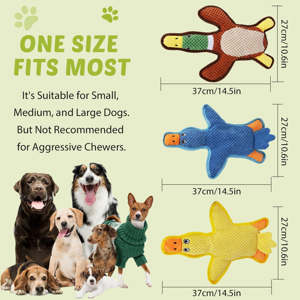 3-Pack No-Stuffing Squeaky Crinkle Dog Chew Toy F461