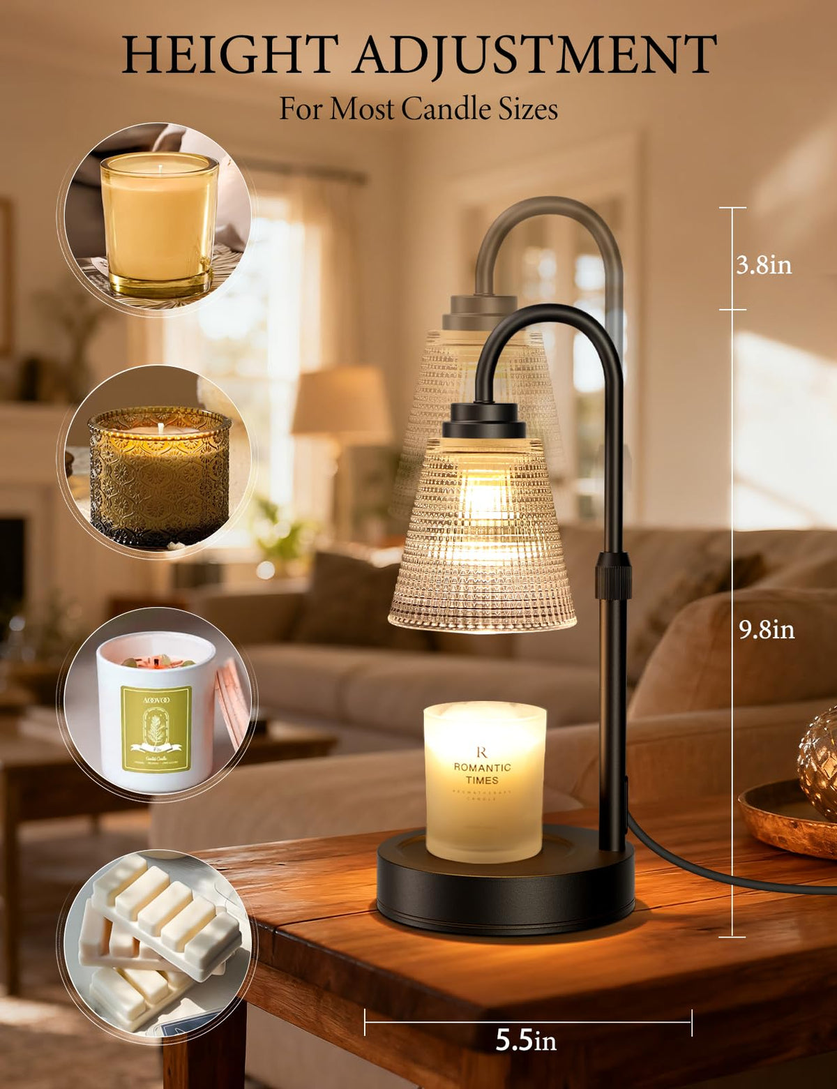 Dimmable Candle Warmer Lamp with Timer D70554