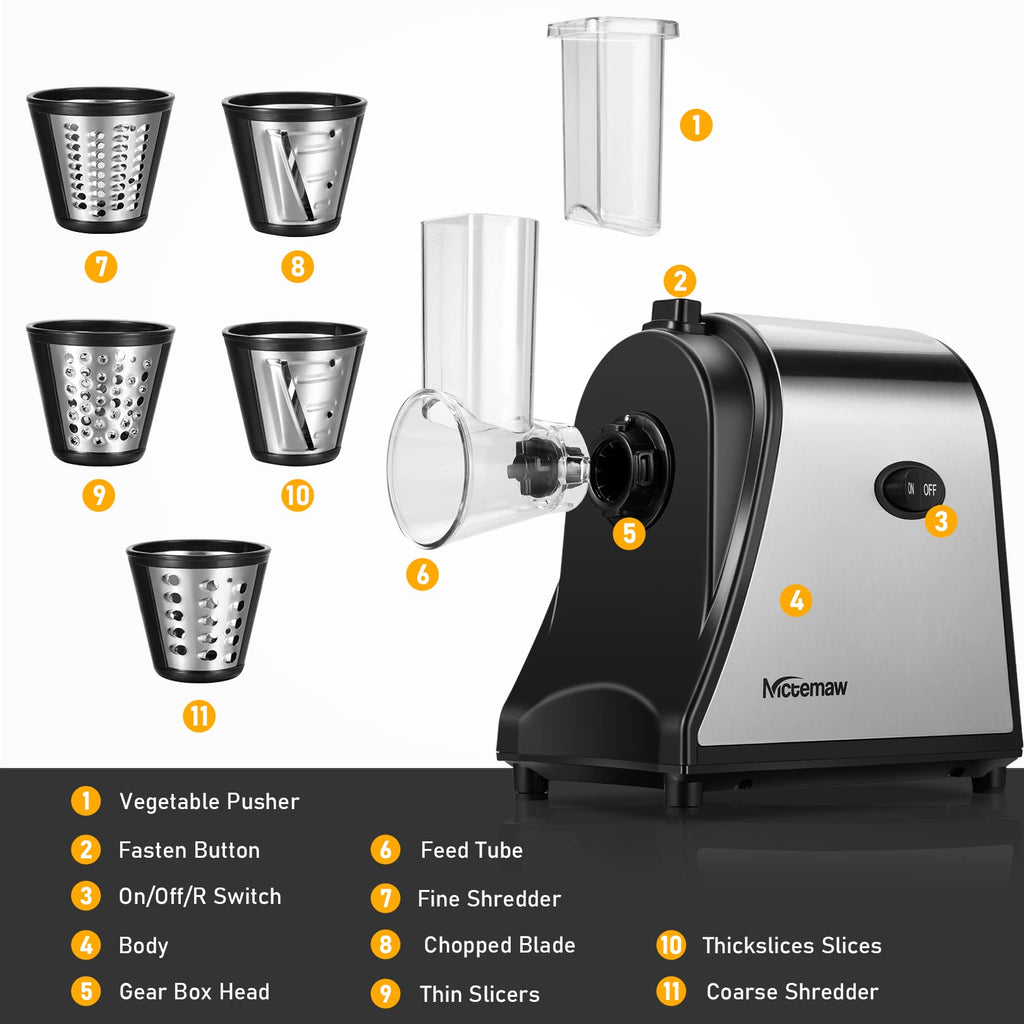 Electric Vegetable Cutter 500 W with 5 Cutting Drums P63504