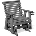Grey Solid Pine Wood Glider Chair with Cupholders E23806