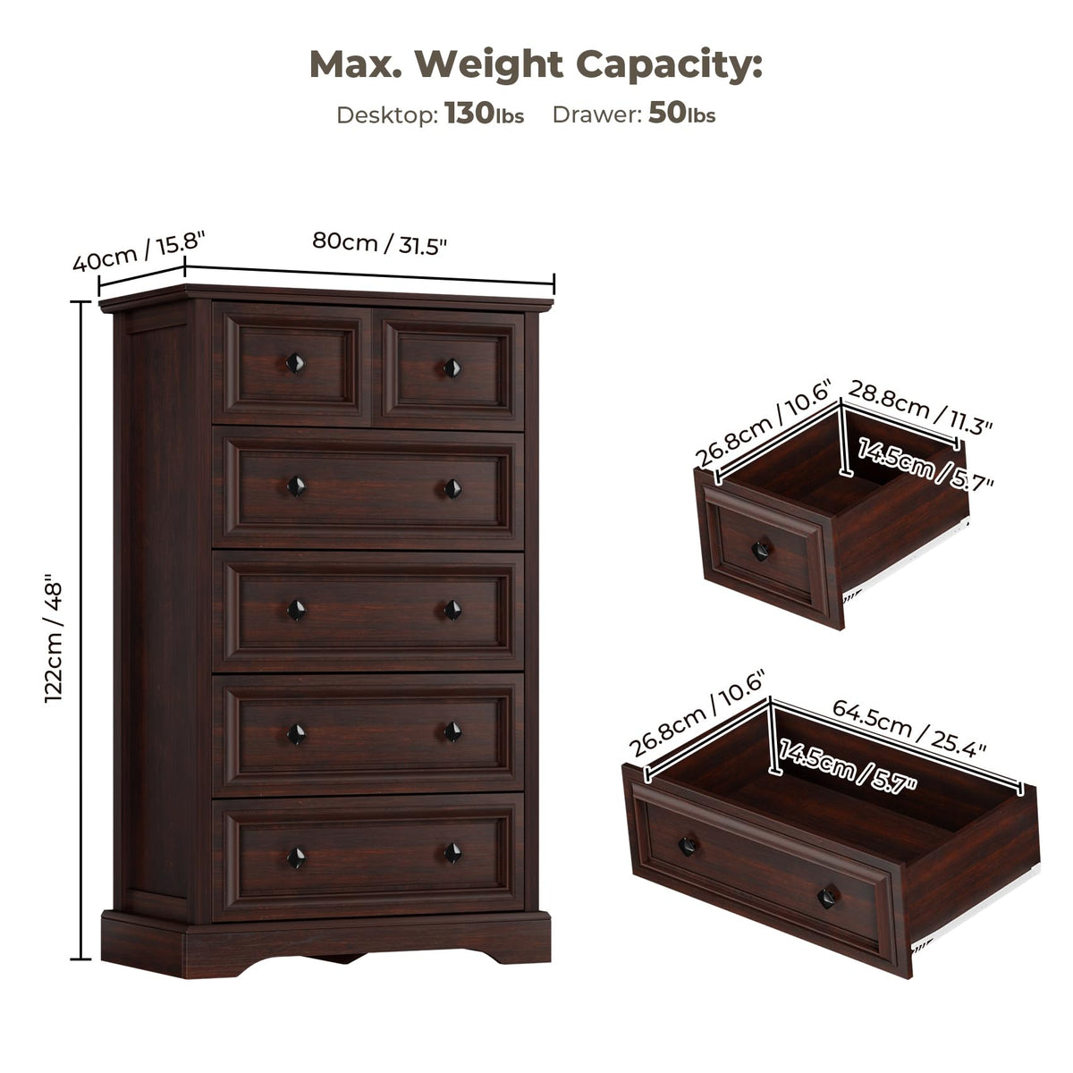 6 Drawer Cherry Dresser W459558