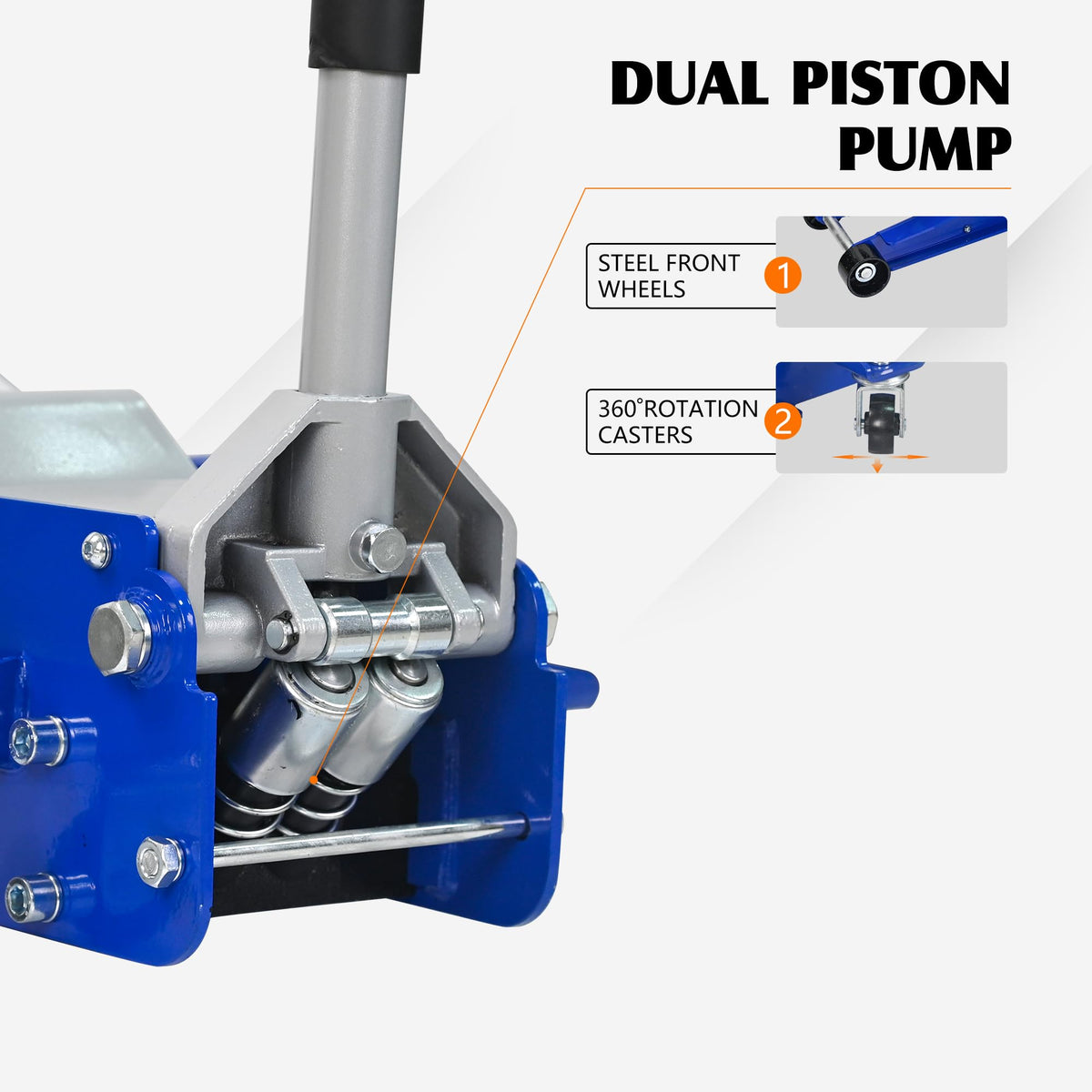 5Ton Low Profile Dual Piston Hydraulic Floor Jack U613323