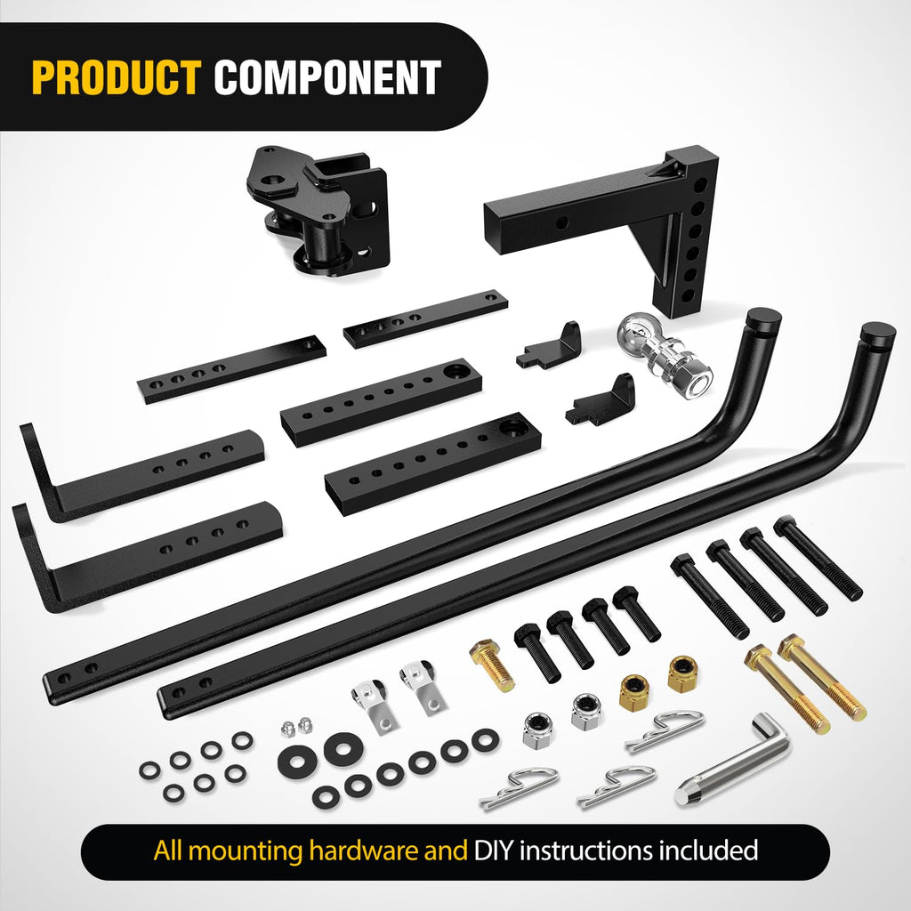 800 lbs Round Bar Weight Distributing Hitch Kit with Sway Control N9552
