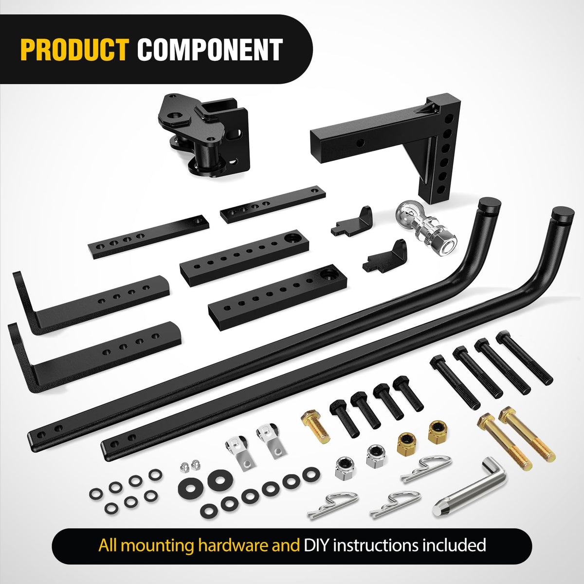 800 lbs Round Bar Weight Distributing Hitch Kit with Sway Control N9552