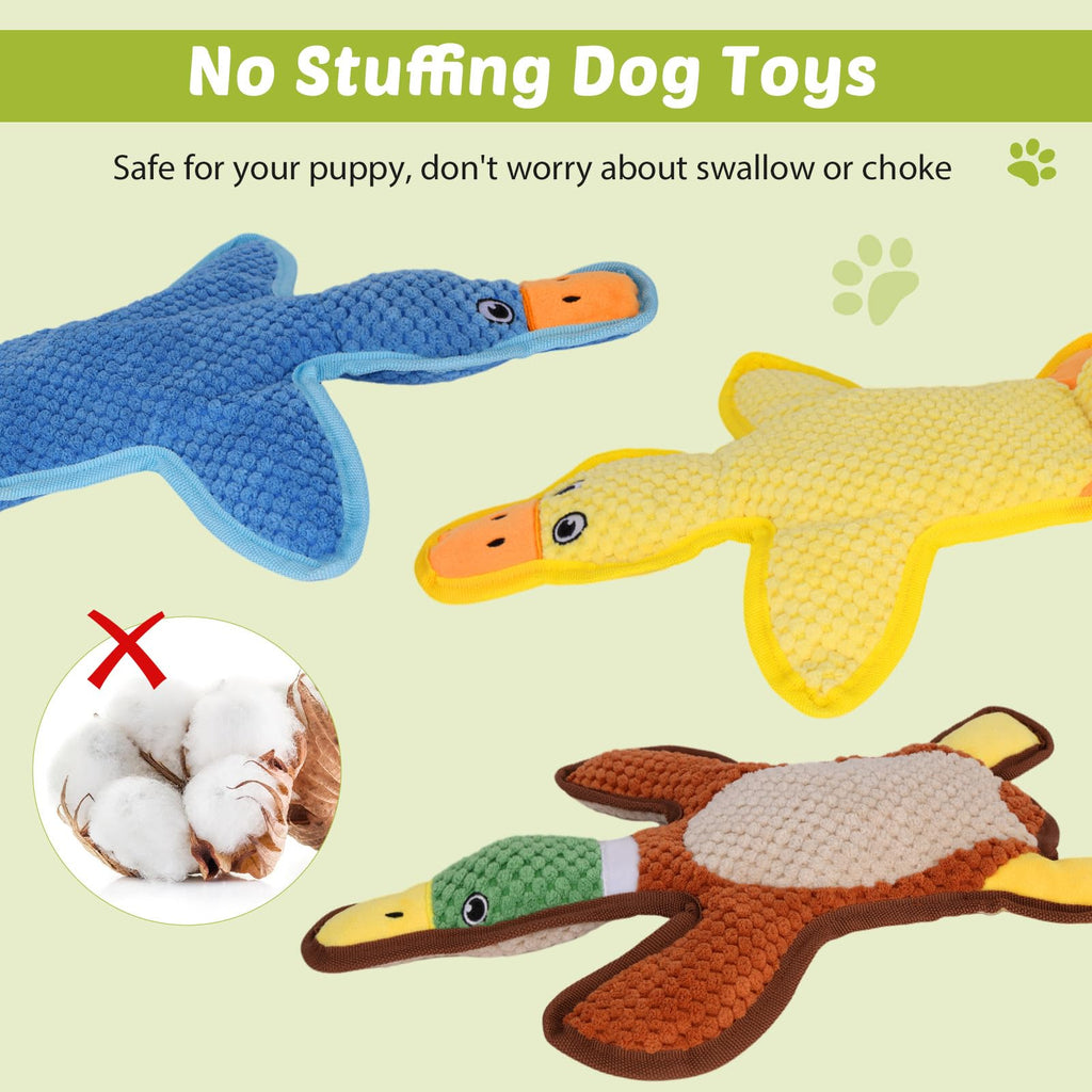 3-Pack No-Stuffing Squeaky Crinkle Dog Chew Toy F461