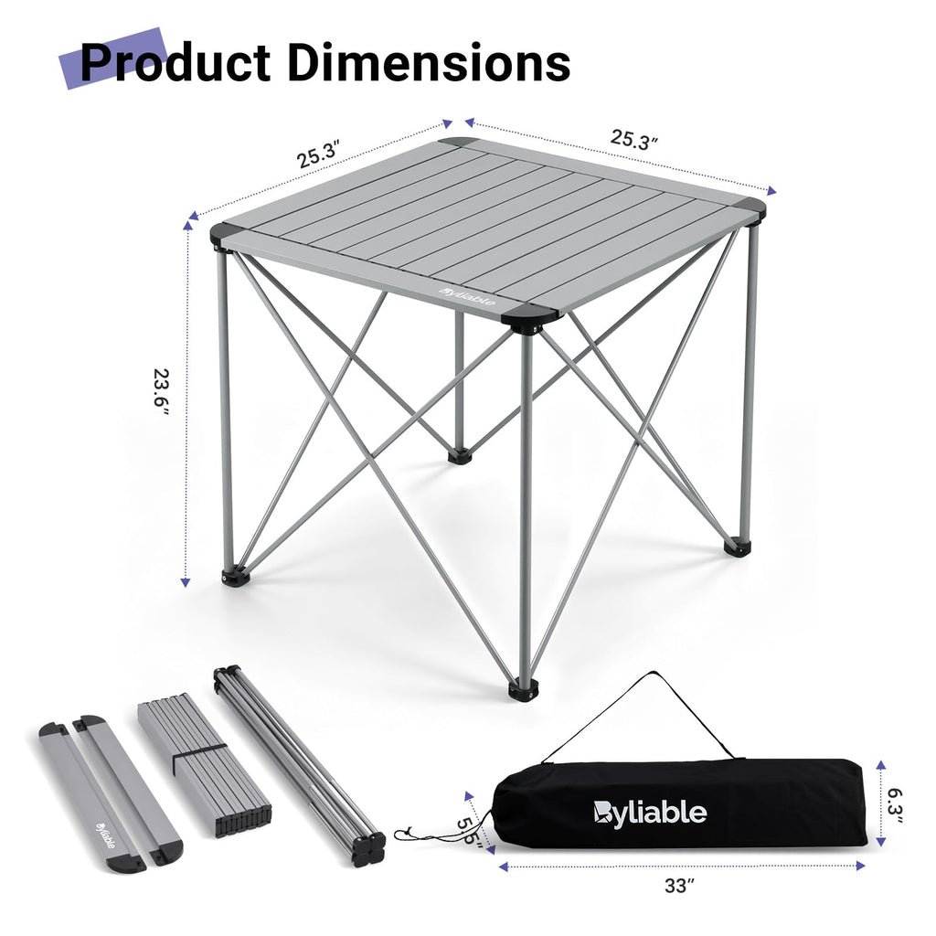 Camping Square Folding Aluminum Table L578536