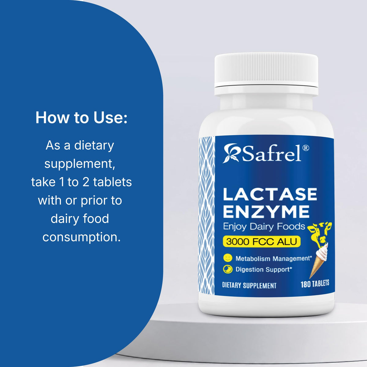 Unflavored Lactase Enzyme Tablets 180 Ct S302907