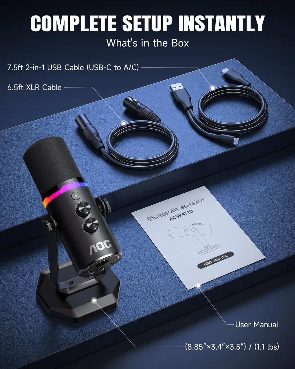 USB/XLR Dynamic Microphone with Desk Stand E59180