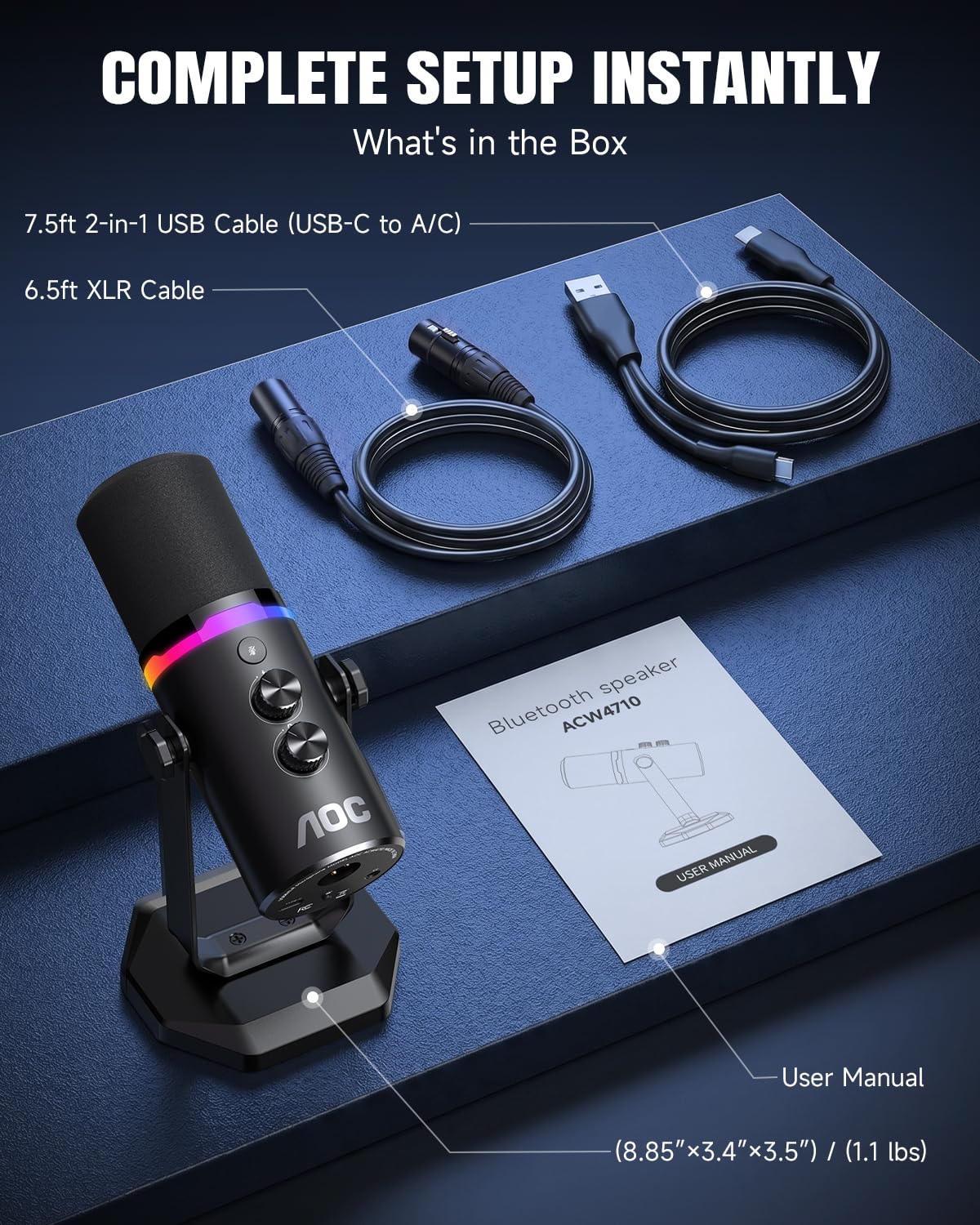 USB/XLR Dynamic Microphone with Desk Stand E59180