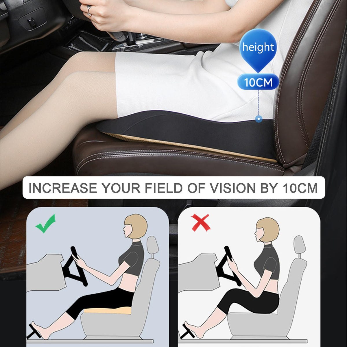 Washable Non-Slip Backless Booster Car Seat O375143