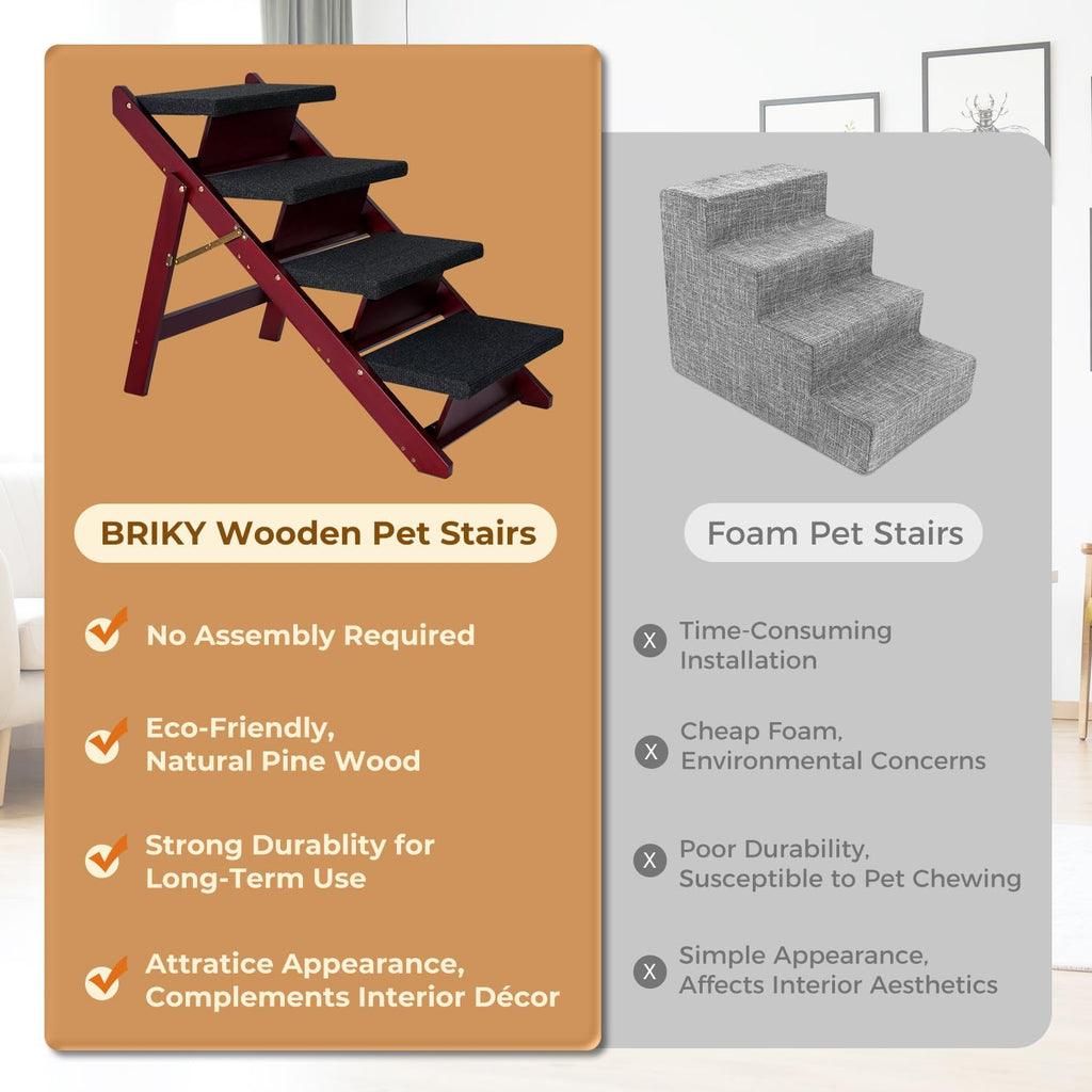 Foldable 4 Steps Wooden Dog Stairs G654