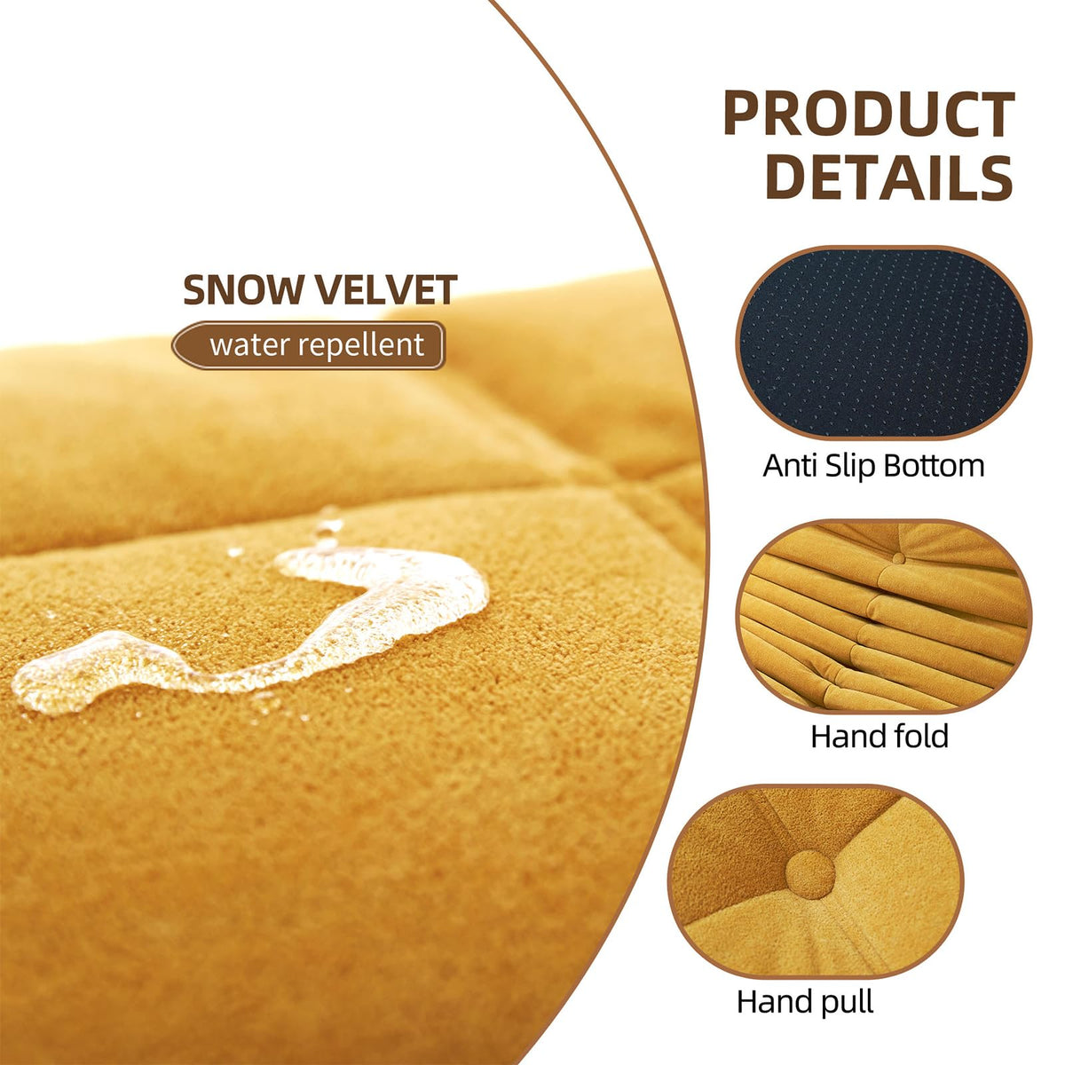 Yellow Memory Foam Bean Bag Chair K649
