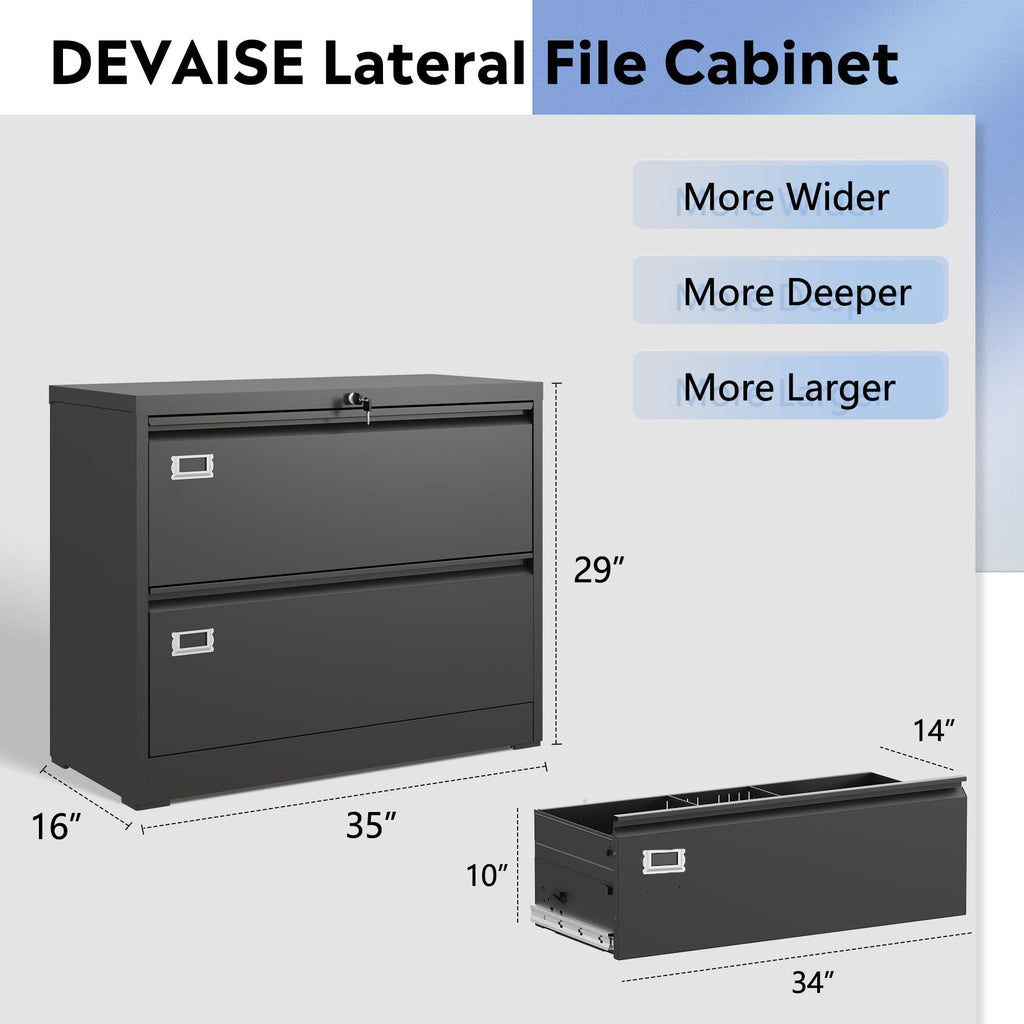 2 Drawer File Cabinet with Lock O25365