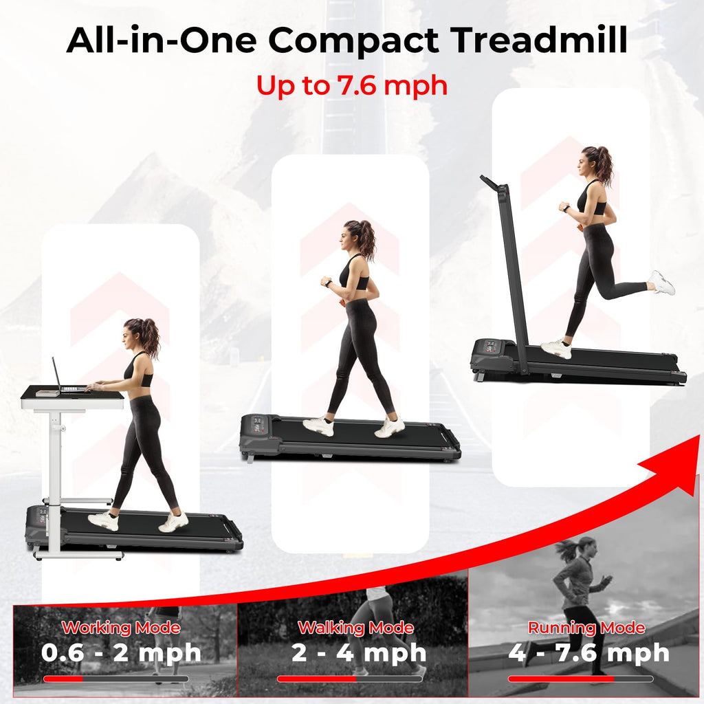 2 in 1 Folding Treadmill with Handle Bar G859277
