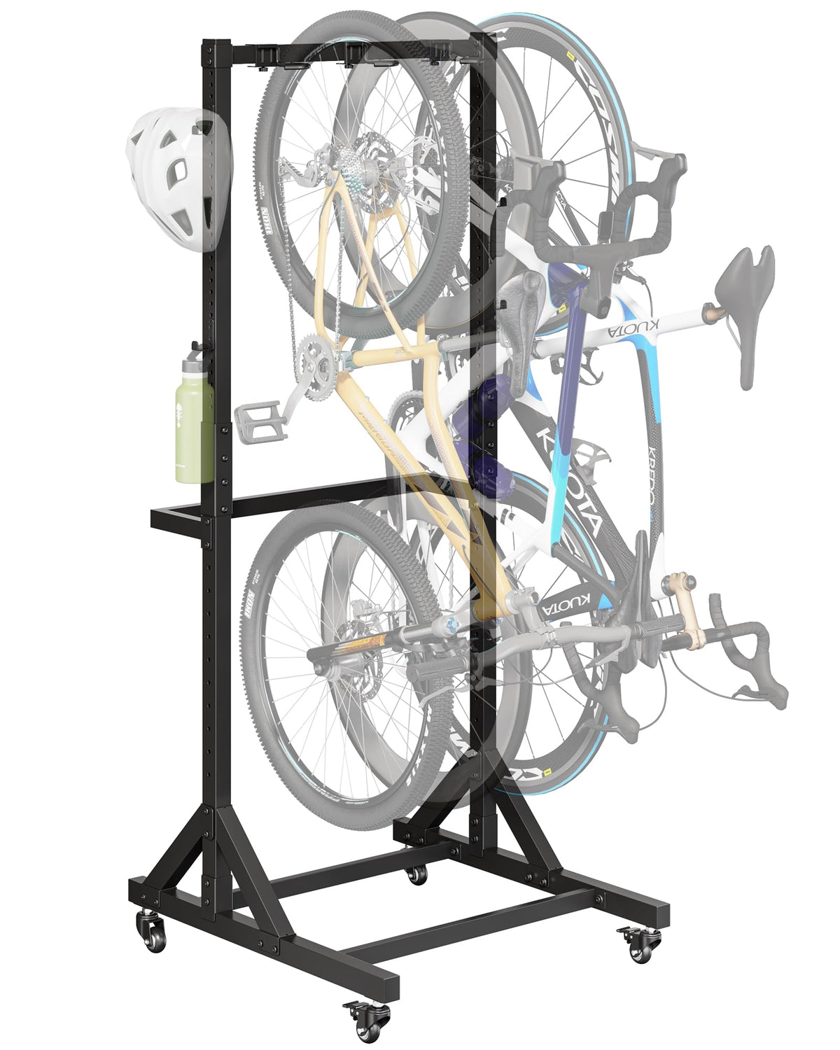 Freestanding Bike Storage Rack with Wheels for 3 Bikes M160060