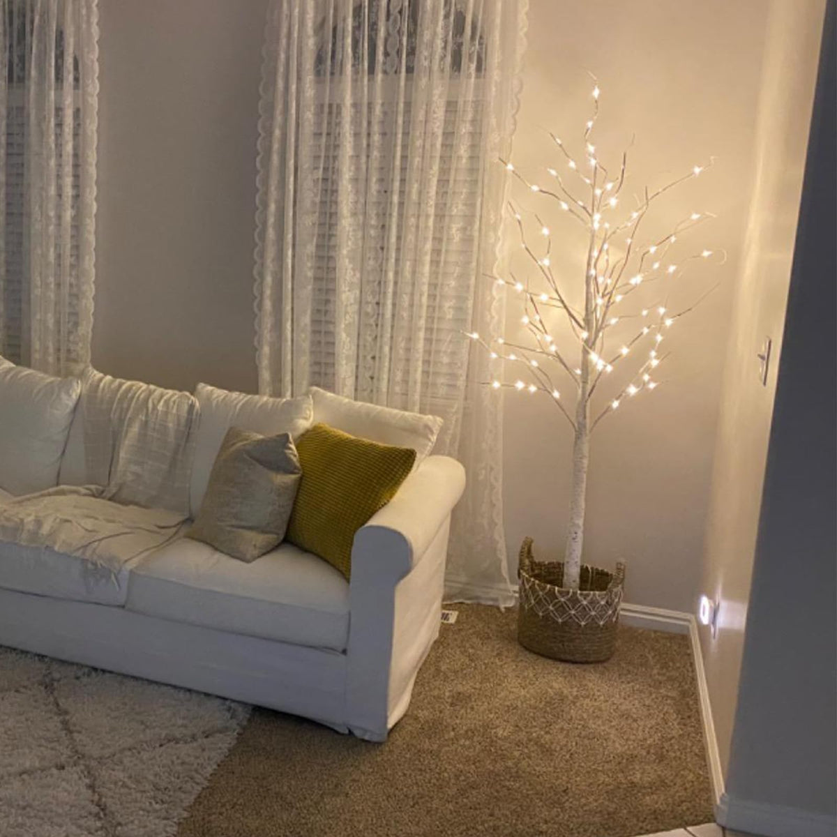 48 LED Lighted Birch Tree 4 Feet H73037