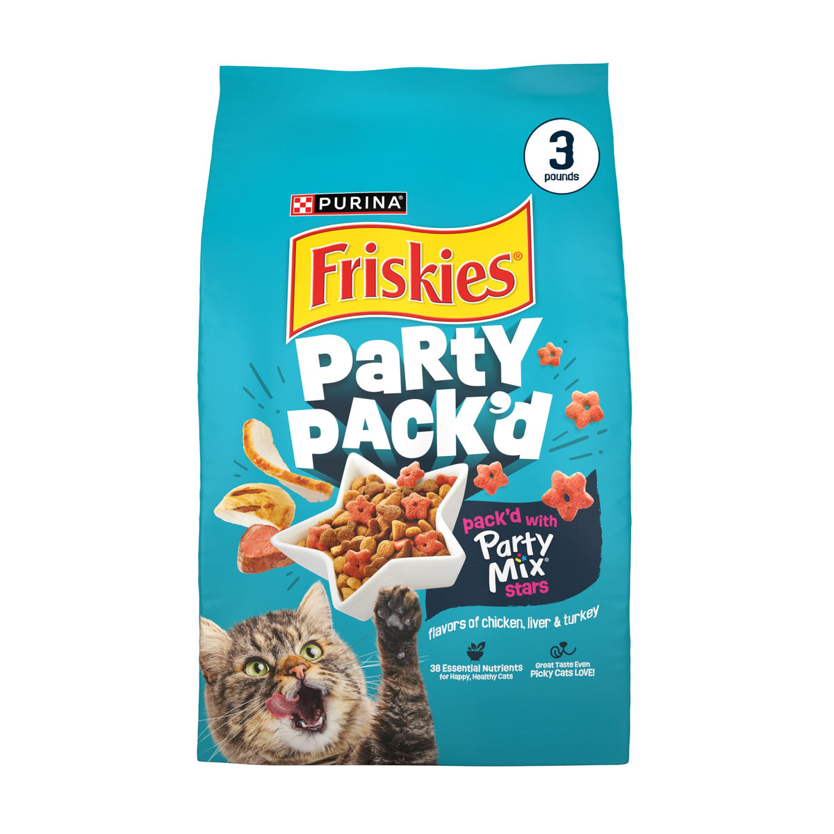 Crunchy Dry Cat Food 3 lb Bag T7586