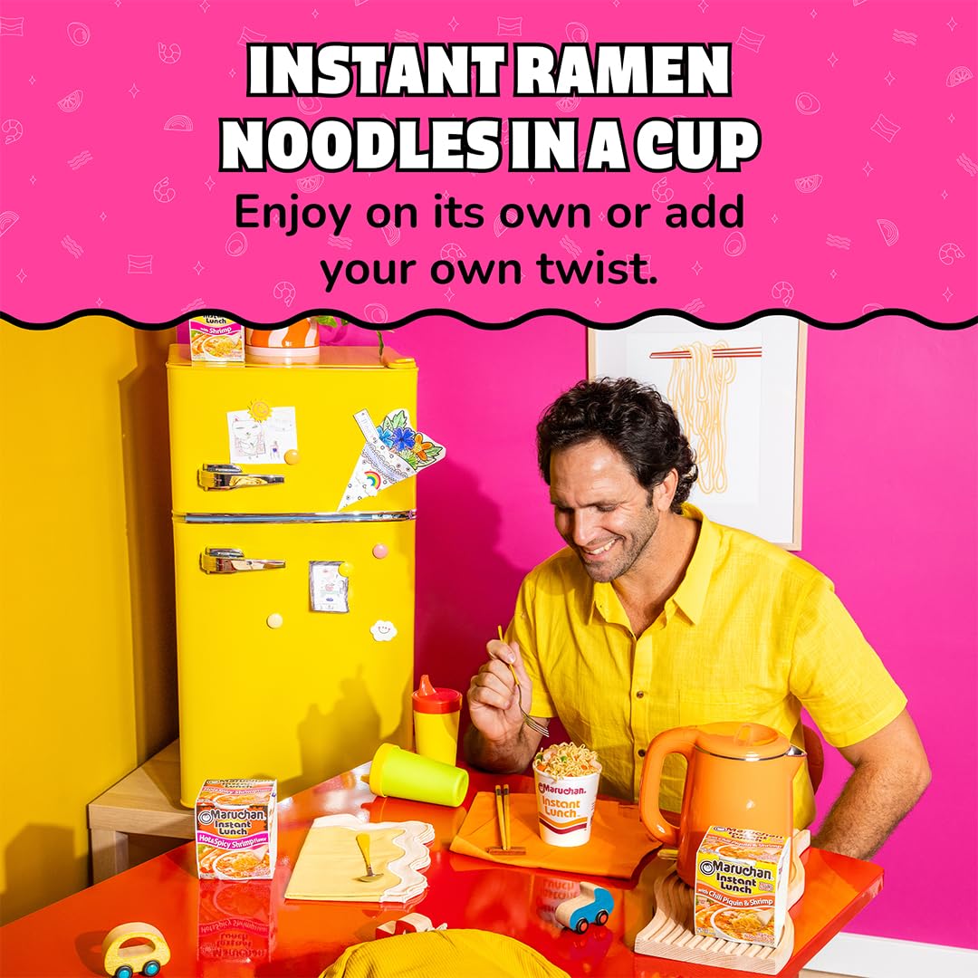 Instant Lunch Ramen Noodles Chili Piquin & Shrimp 2.25 Oz 12 Pack F6553