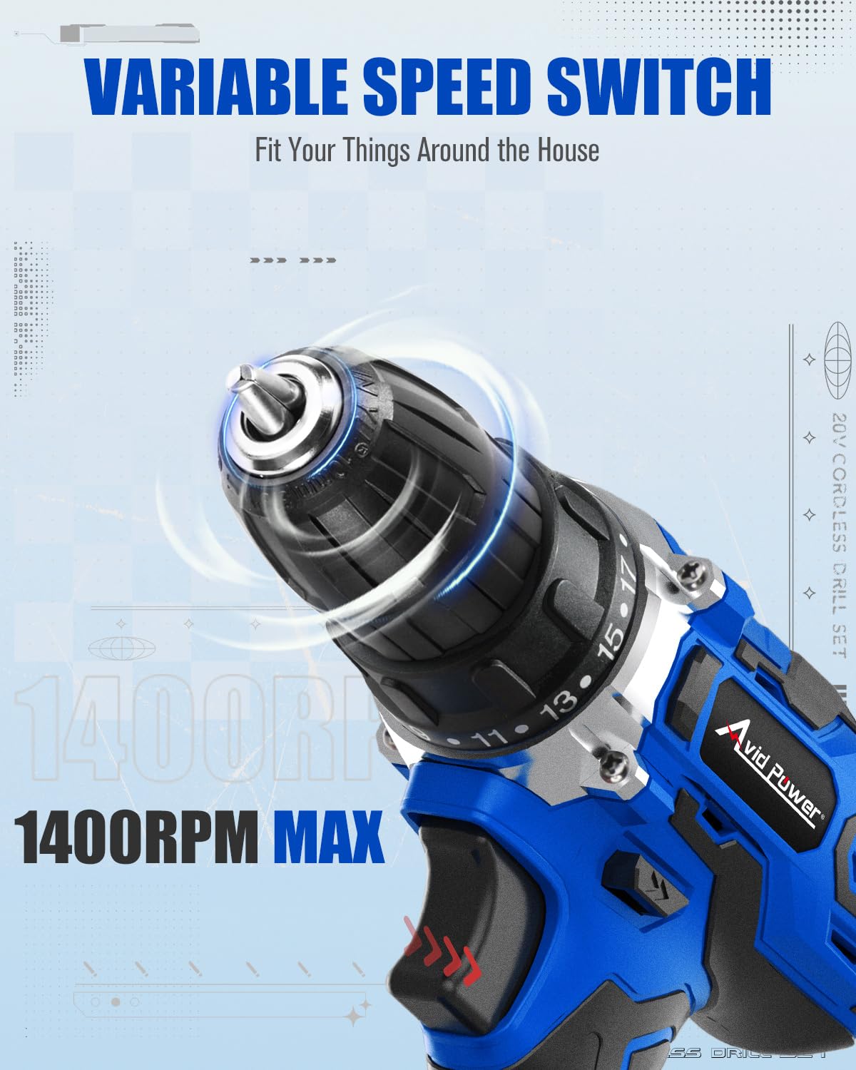 20V Cordless Drill Set with Battery and Charger K86278
