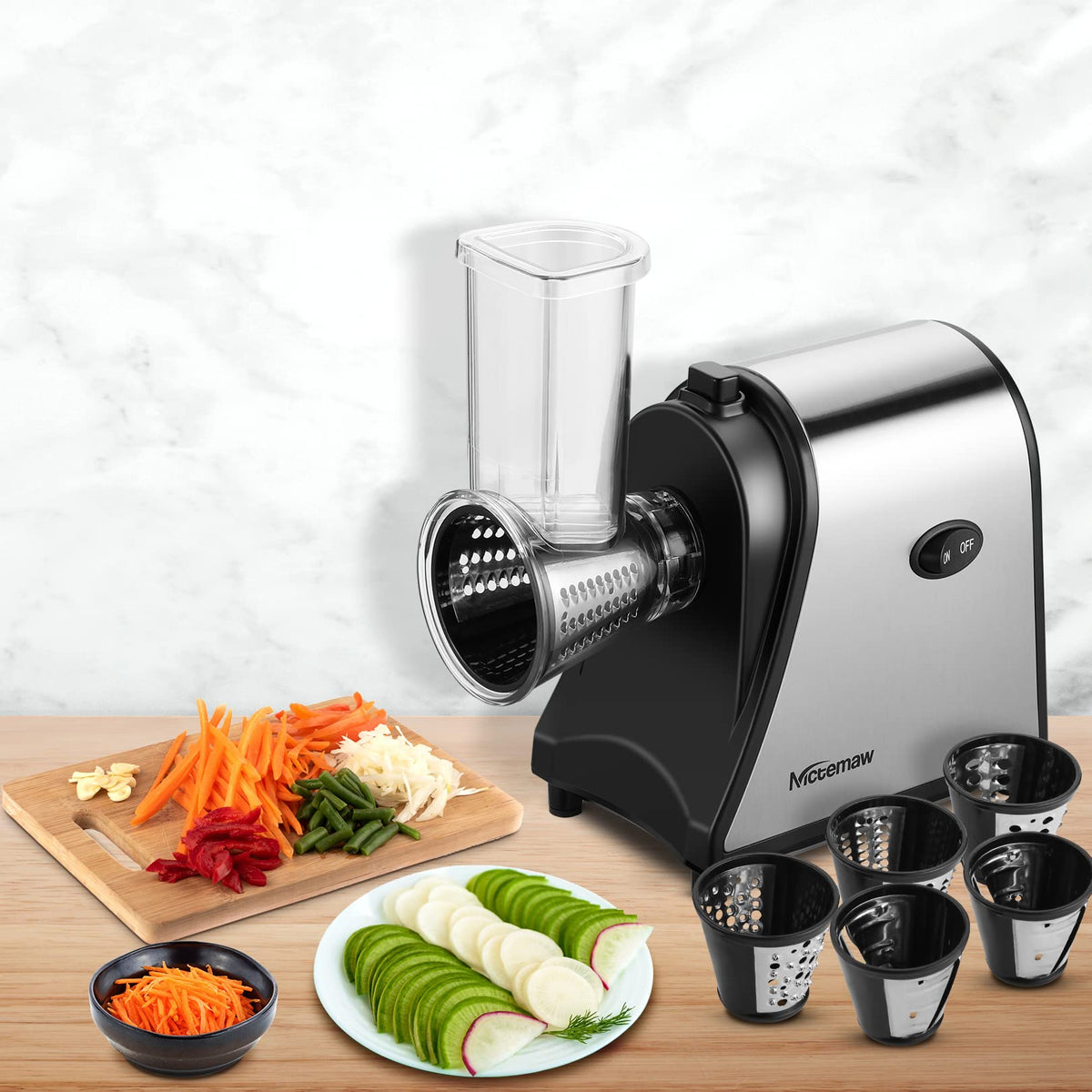 Electric Vegetable Cutter 500 W with 5 Cutting Drums P63504