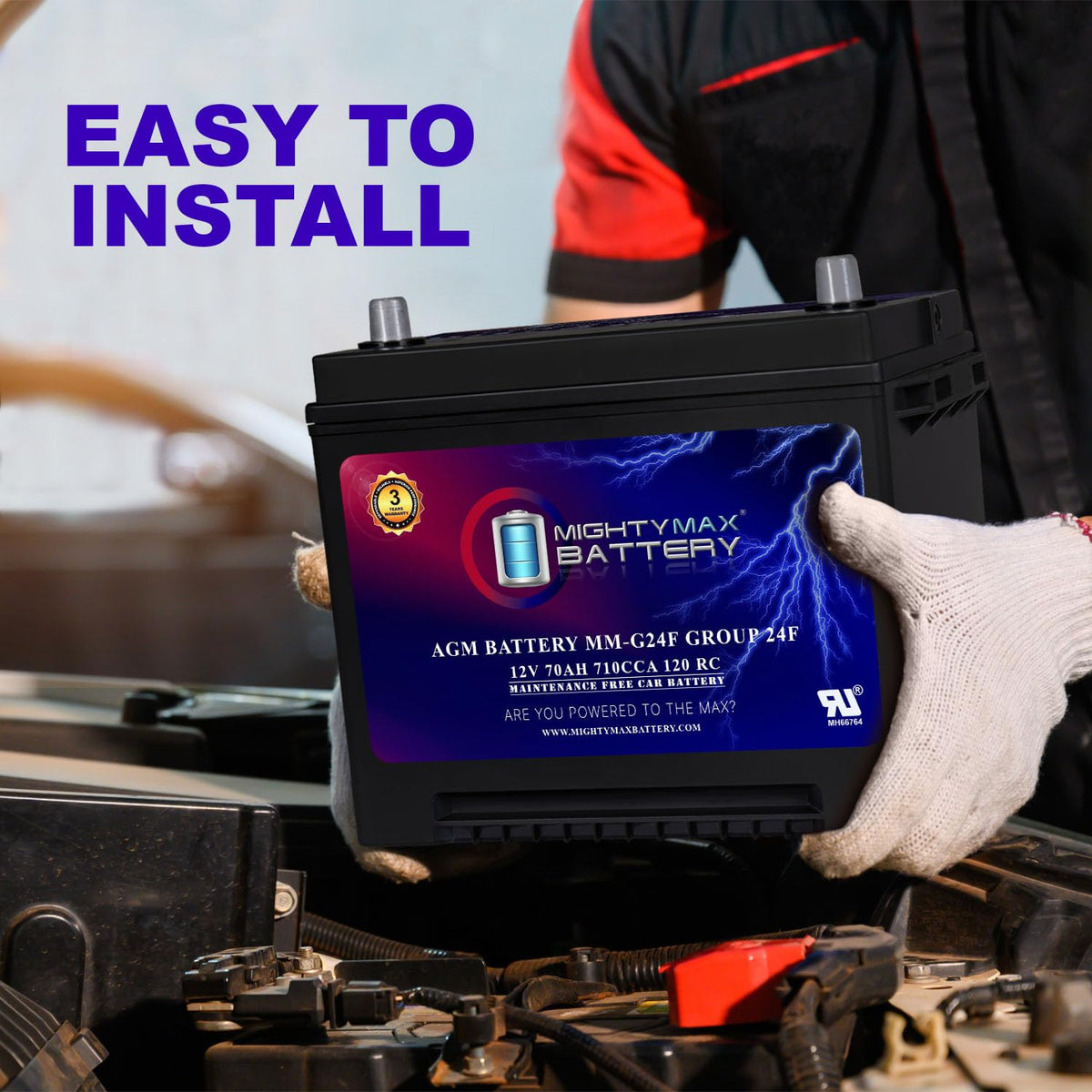 12V 70Ah AGM Replacement Battery T95046