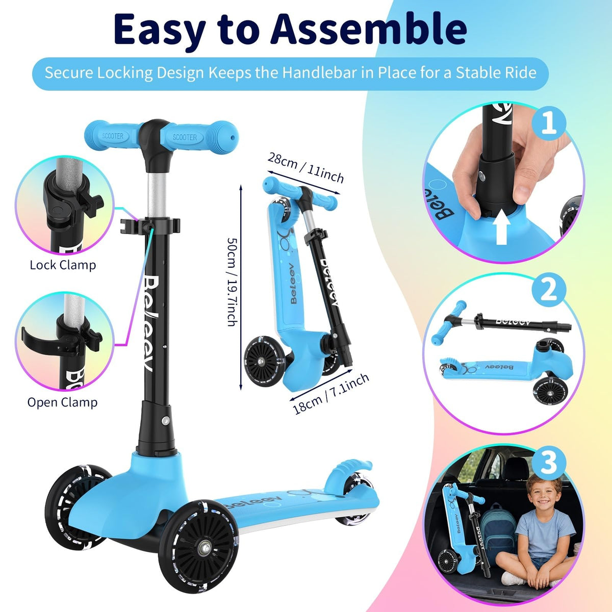 Light Up Deck & Wheels Scooter I345