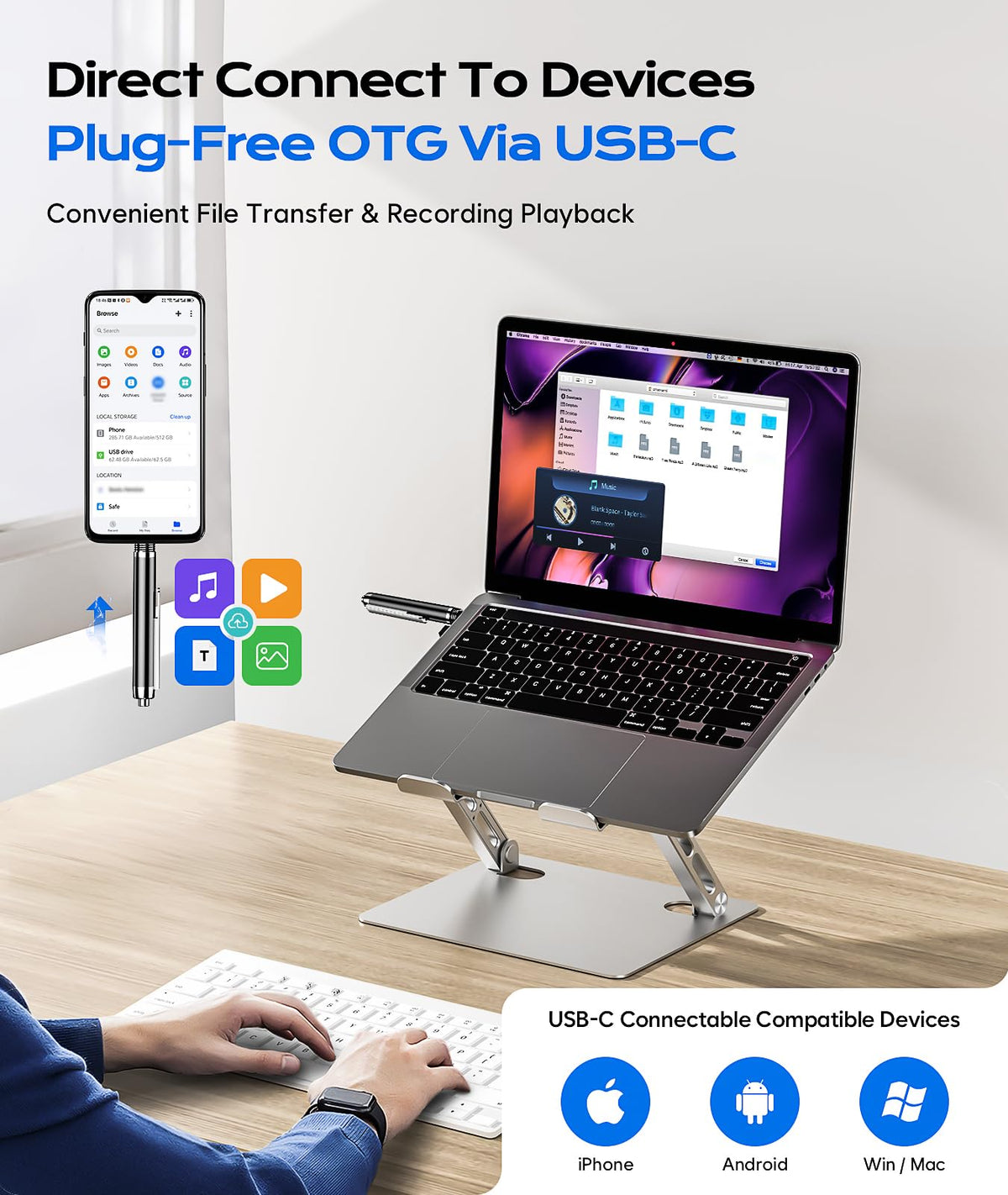 Voice Recorder with USB Type-C Playback O1208