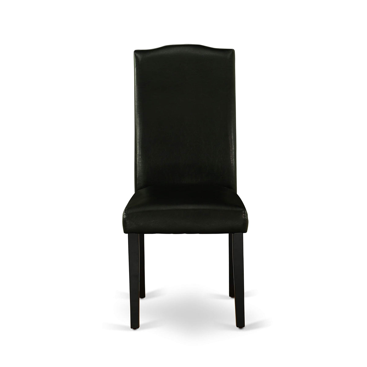 5 Piece Round Dining Table Set with 4 Black Faux Leather Chairs Q789577