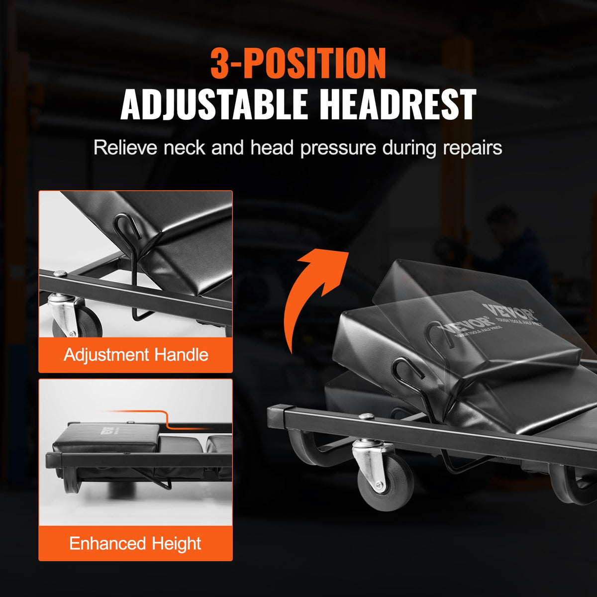 40-Inch 300 lbs Capacity Automotive Rolling Creeper with 6 Casters V539818