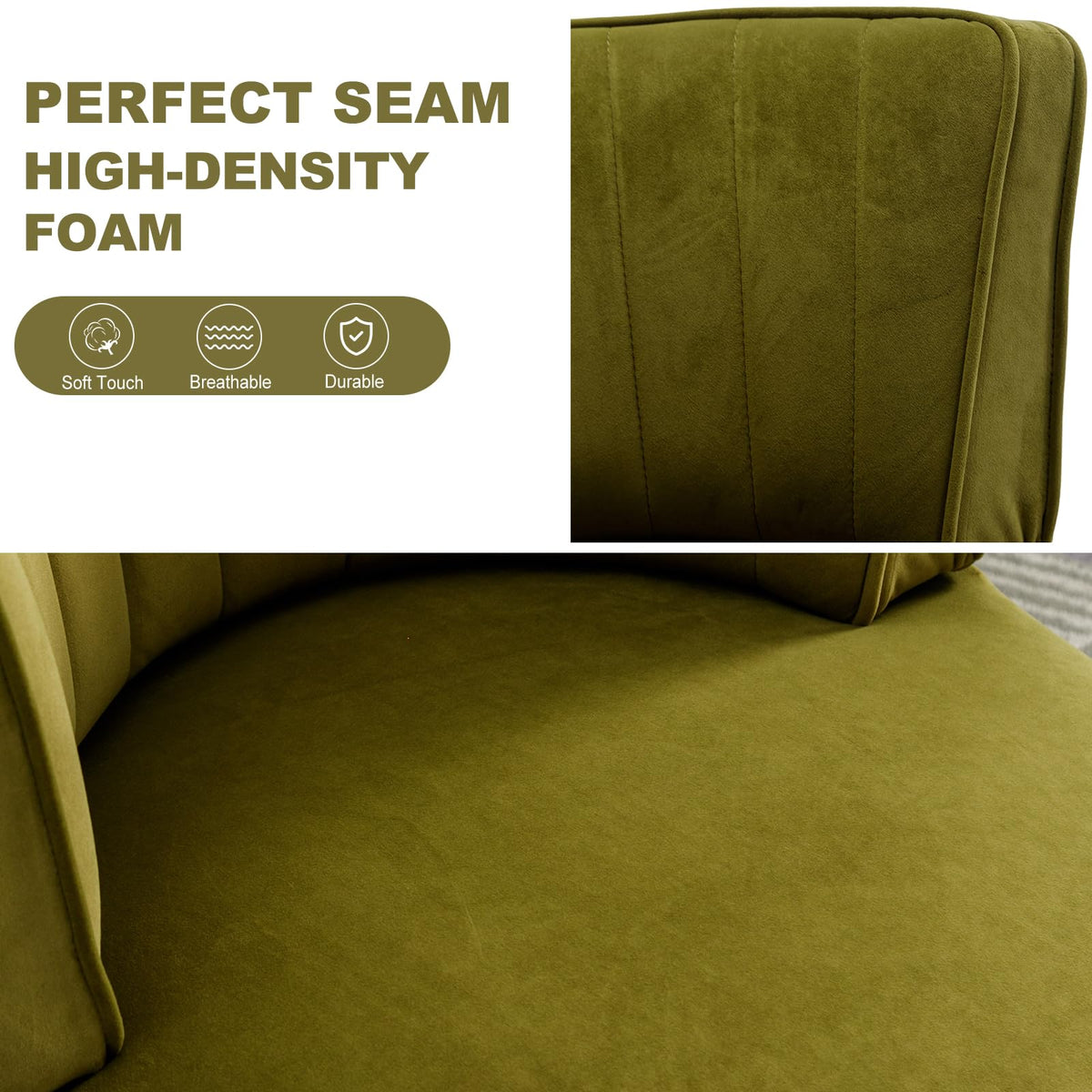 Green Velvet Swivel Barrel Chair N4317