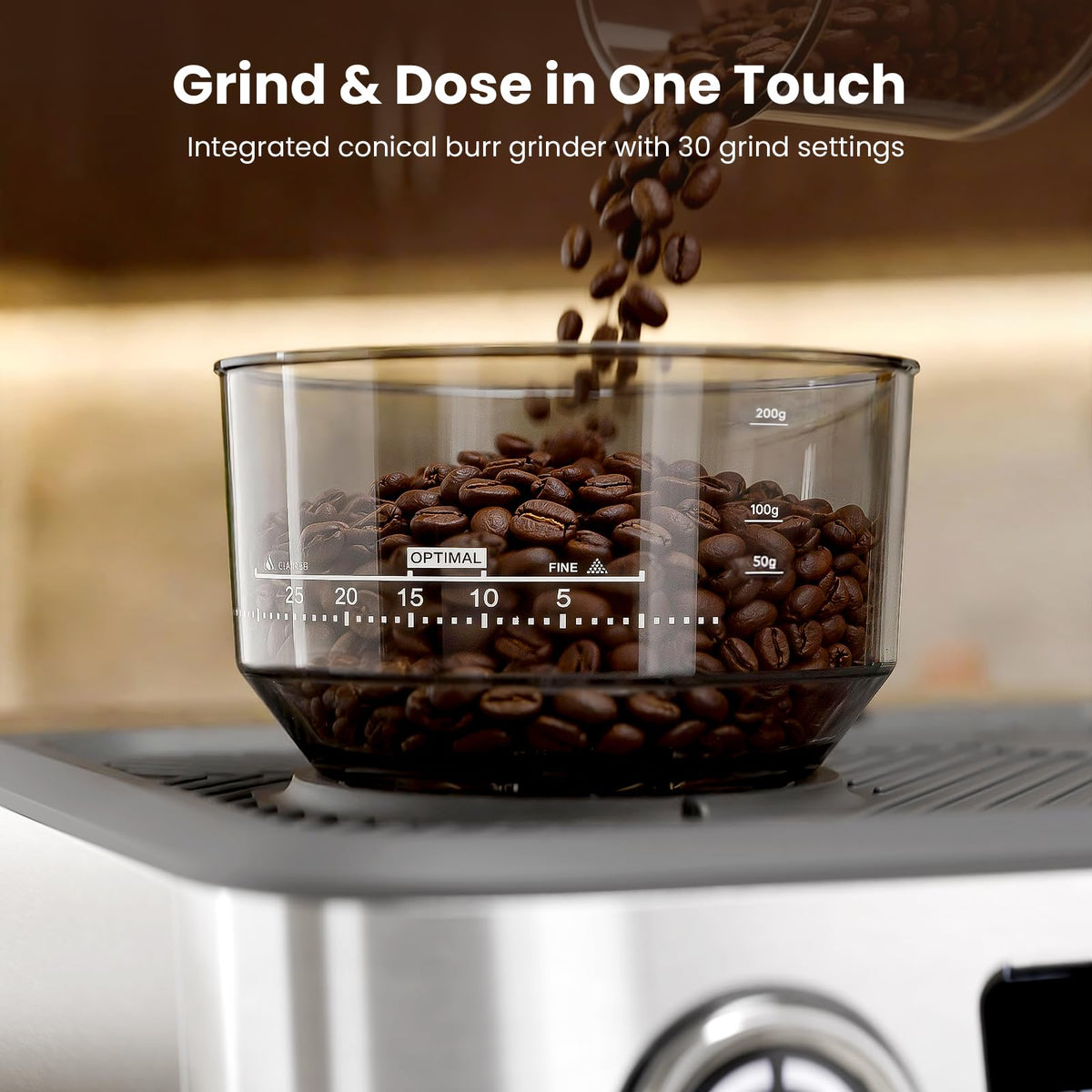 20 Bar Dual Boiler Espresso Machine with Grinder & Milk Steamer K710