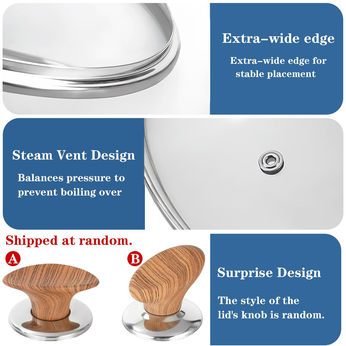 9.5 Inch Glass Lid with Knob I4985
